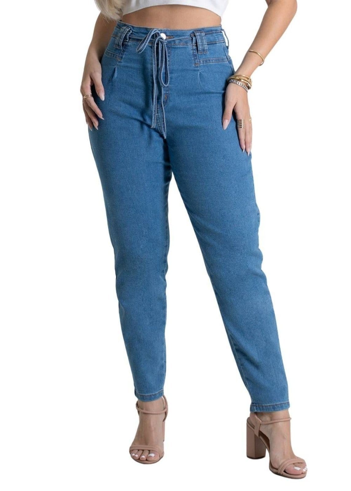Vista principal Calça Jeans Sawary Mom - 279842 Sawary azul