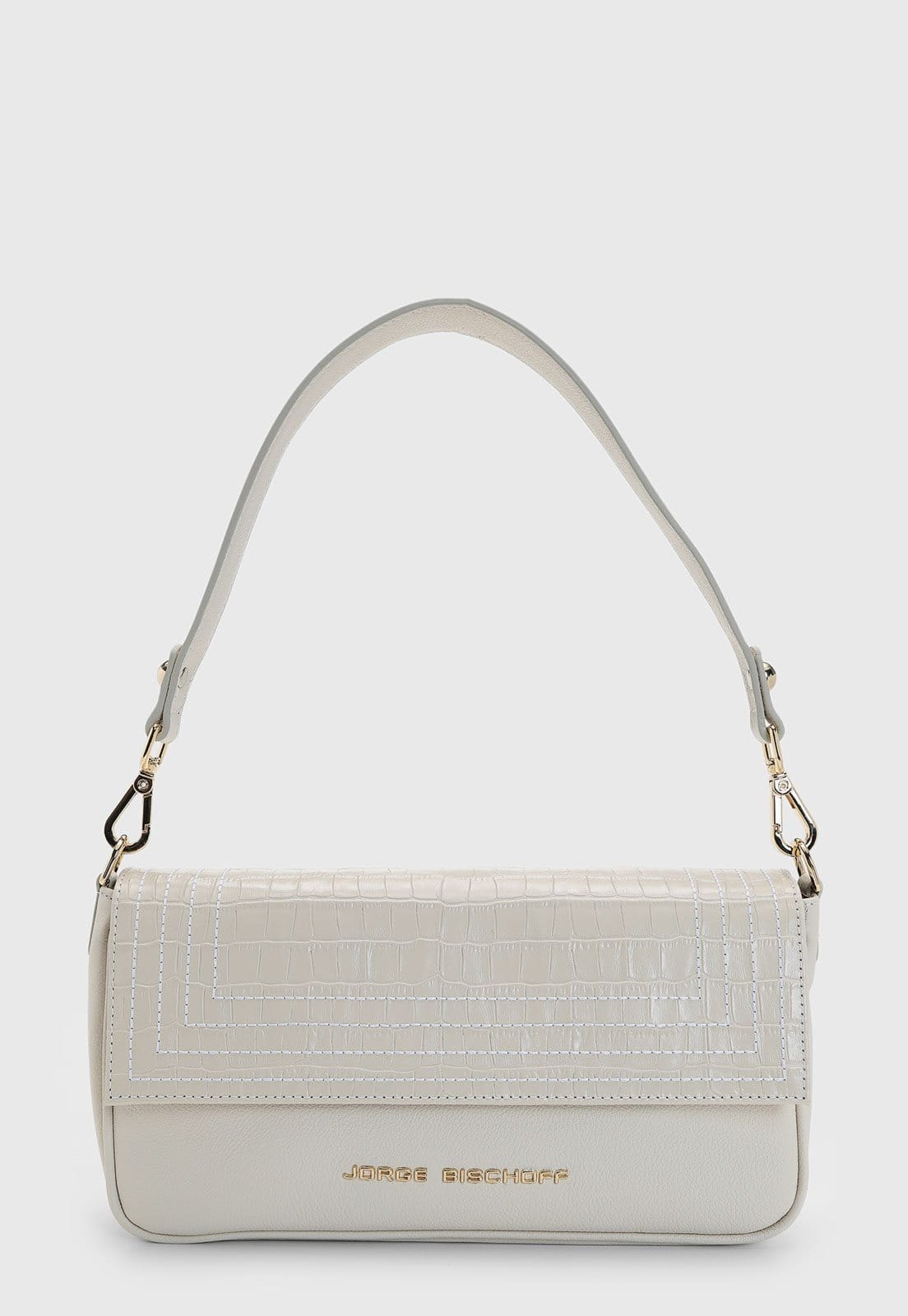 Vista principal Bolsa Feminina Jorge Bischoff Textura Croco Off-White Jorge Bischoff off-white white