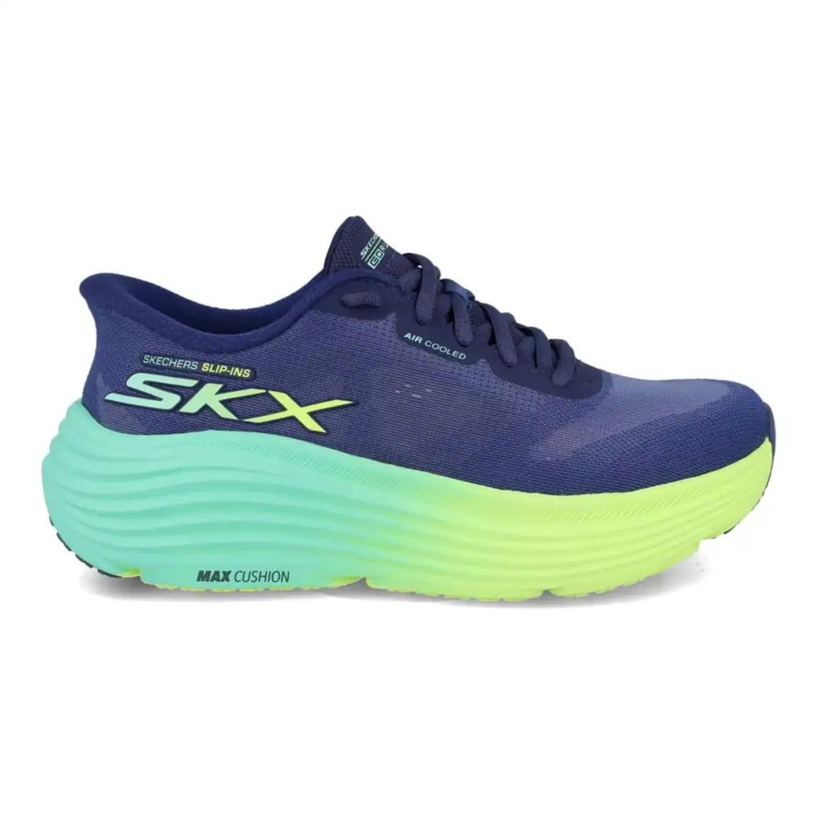 Vista principal Tênis Skechers Max Cushioning Feminino Skechers azul marinho