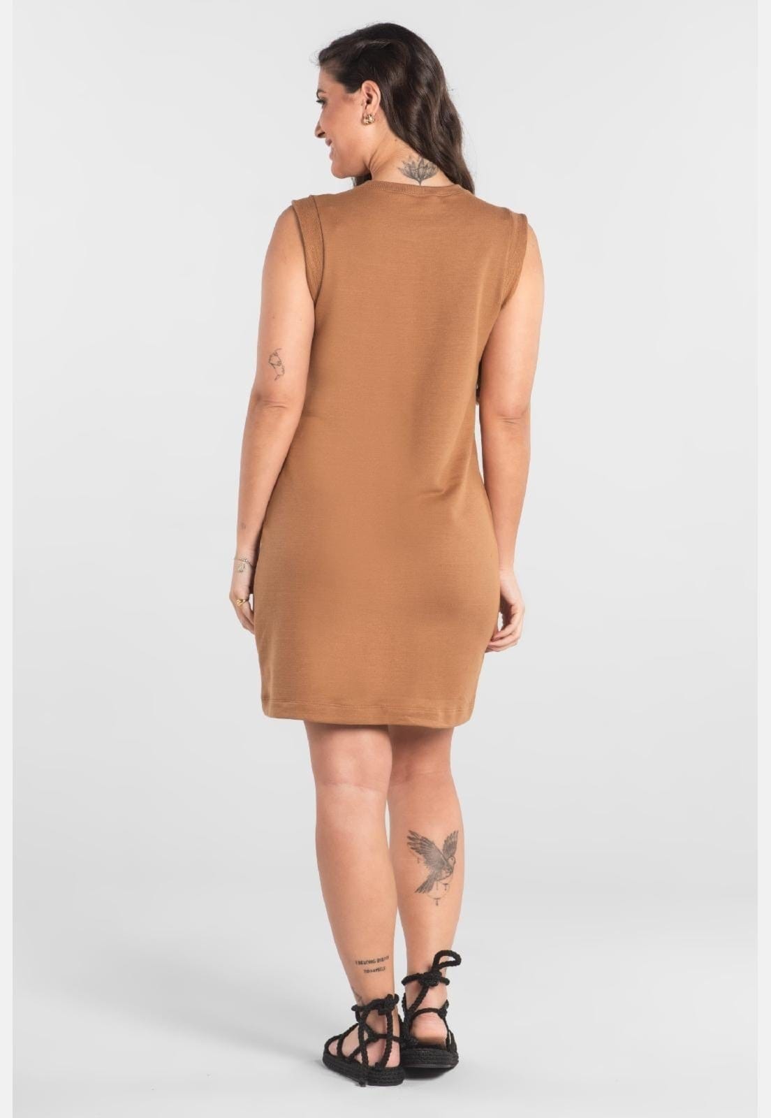 Vista 2 Vestido Adulto em Moletinho Flamê Just Basic JUST BASIC marrom