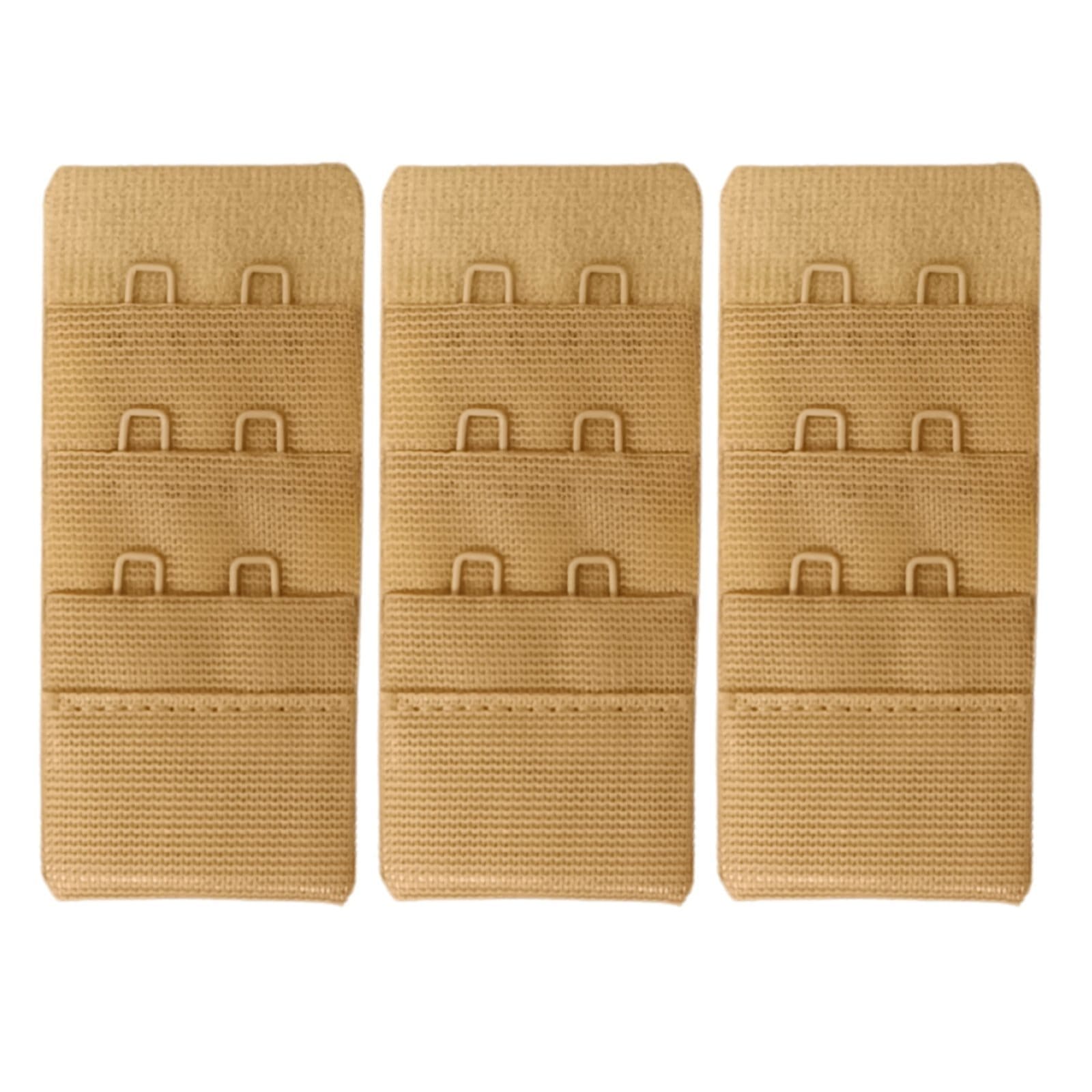 Vista 2 Kit 03 extensor de sutiã prolongador de sutiã colchete para aumentar sutiã Doce Encanto bege