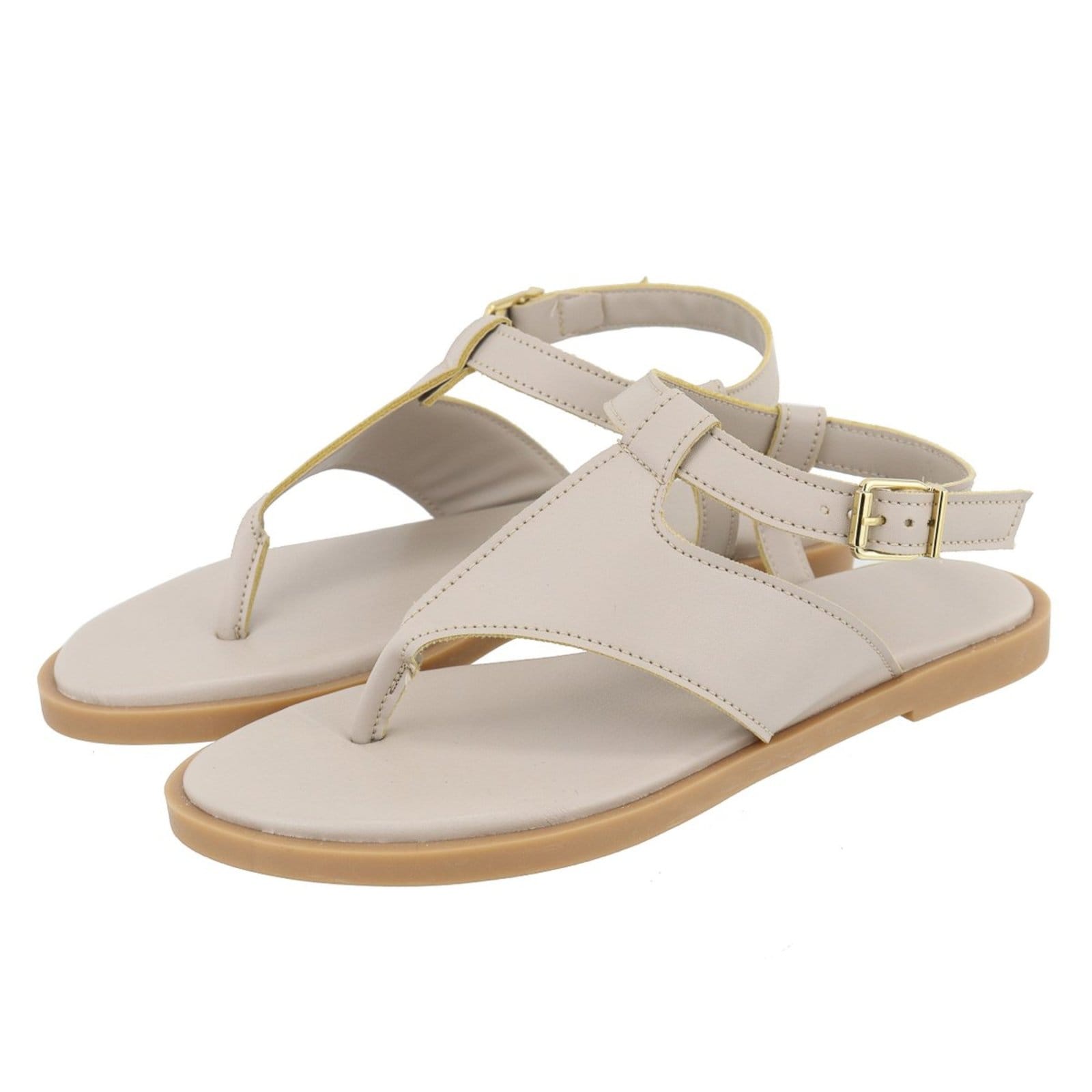 Vista 2 Rasteira Sandália Feminina Dedo Lançamento Nude TELLINI STORE dourado nude