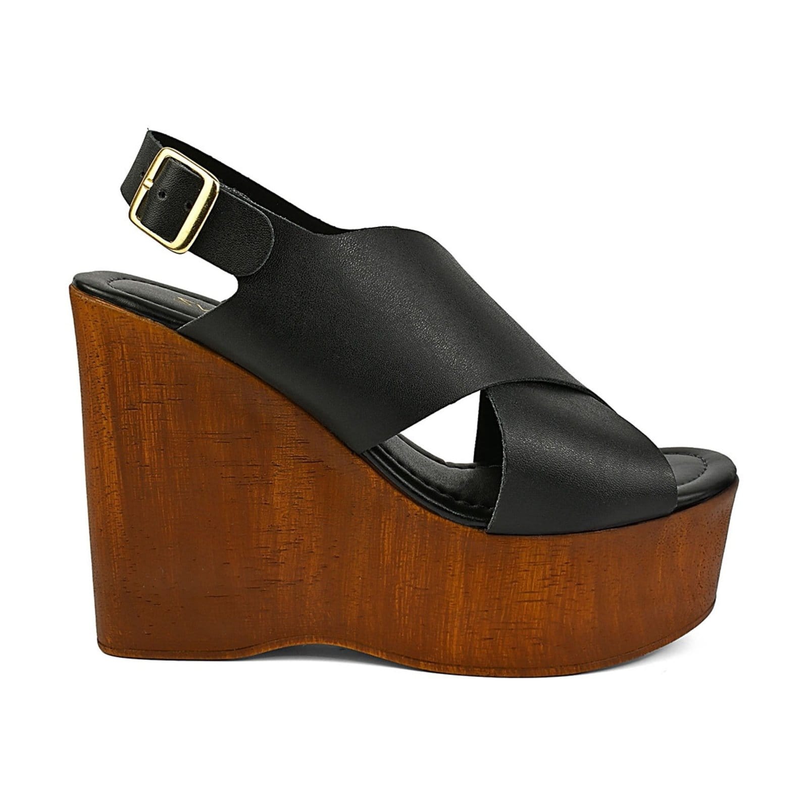 Vista 2 Ana Bela Sandália Feminina Plataforma Moderna Praiana Amadeirado Macia leve Confortável Zature ZATURE STORES preto