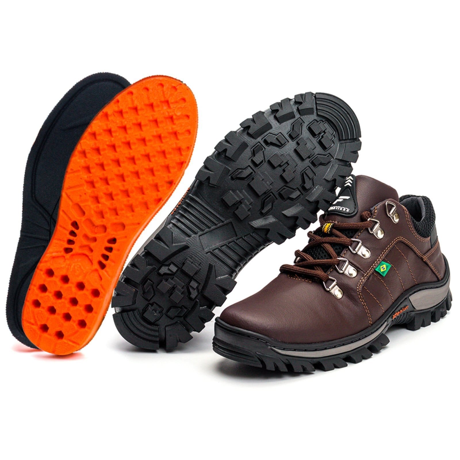 Vista 2 Tênis Adventure Bota Coturno Trabalho Trilha Segurança Macia e Confortável Zafrem ZAFREM marrom