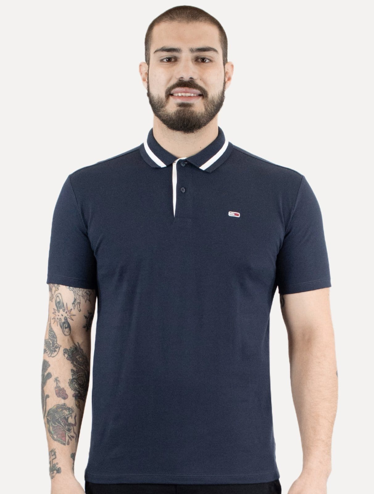 Polo Tommy Jeans Masculina Piquet Regular Tipped Stretch