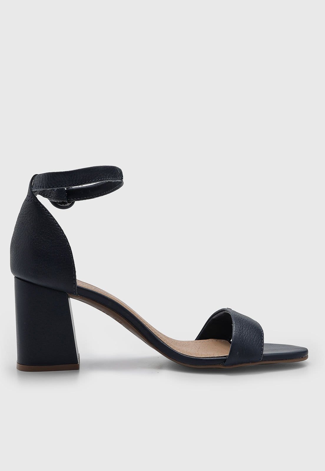 Vista 2 Sandália Feminina Bottero Salto Bloco Fivela Azul-Marinho Bottero azul marinho