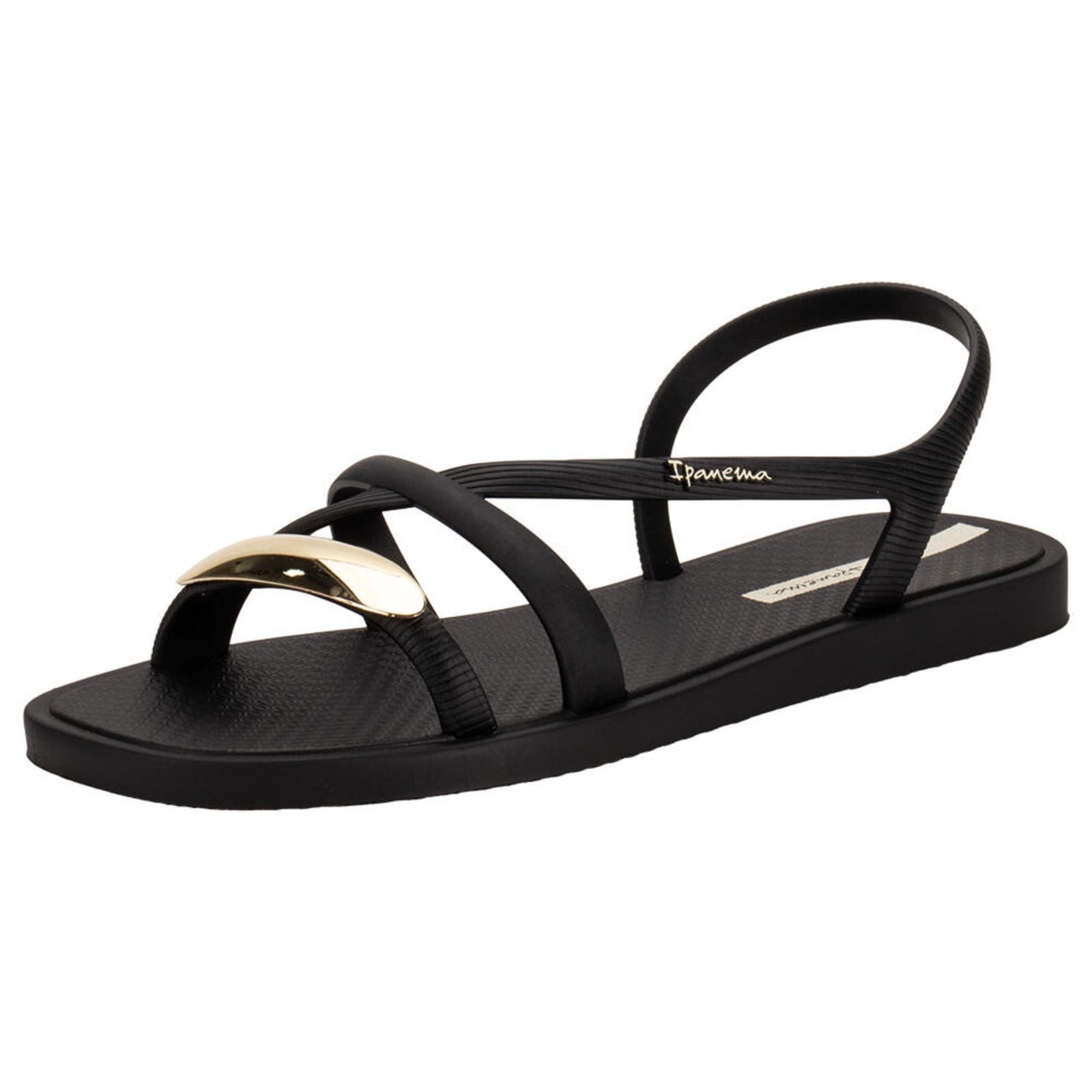Vista principal Sandália Feminina Flat Go Chic Ipanema 27350 3297350 Ipanema preto
