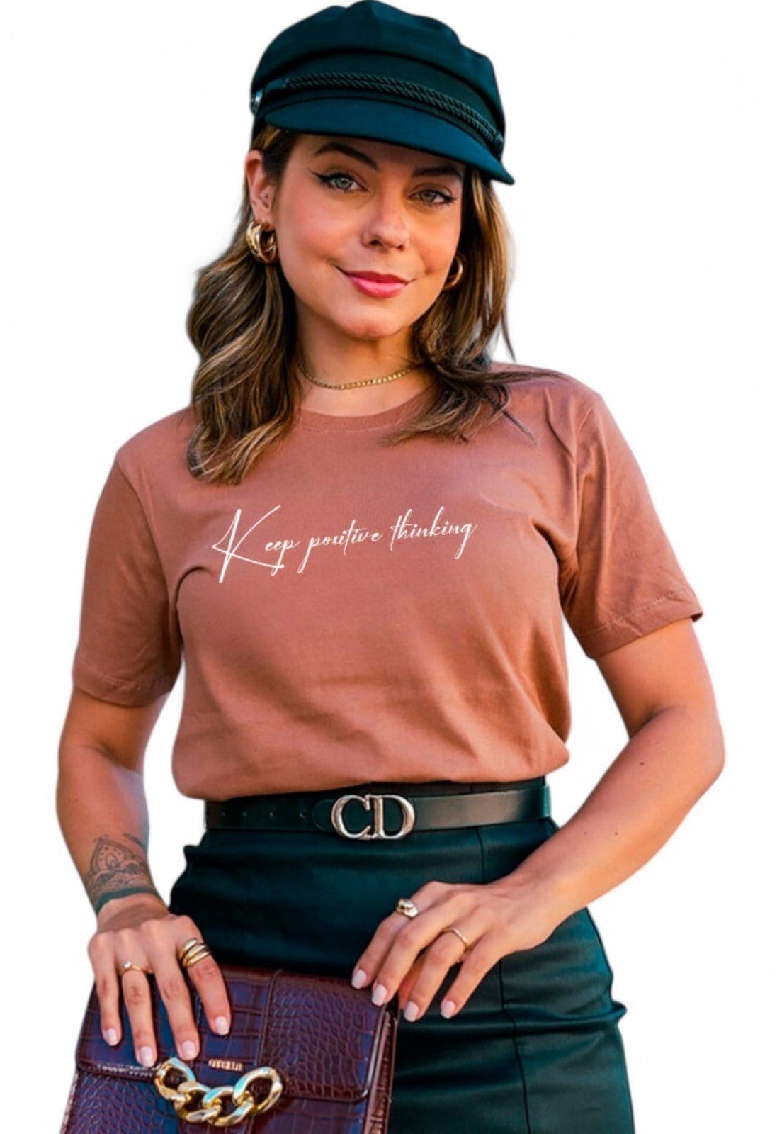 Camiseta Cianitas Estampa Keep Positive