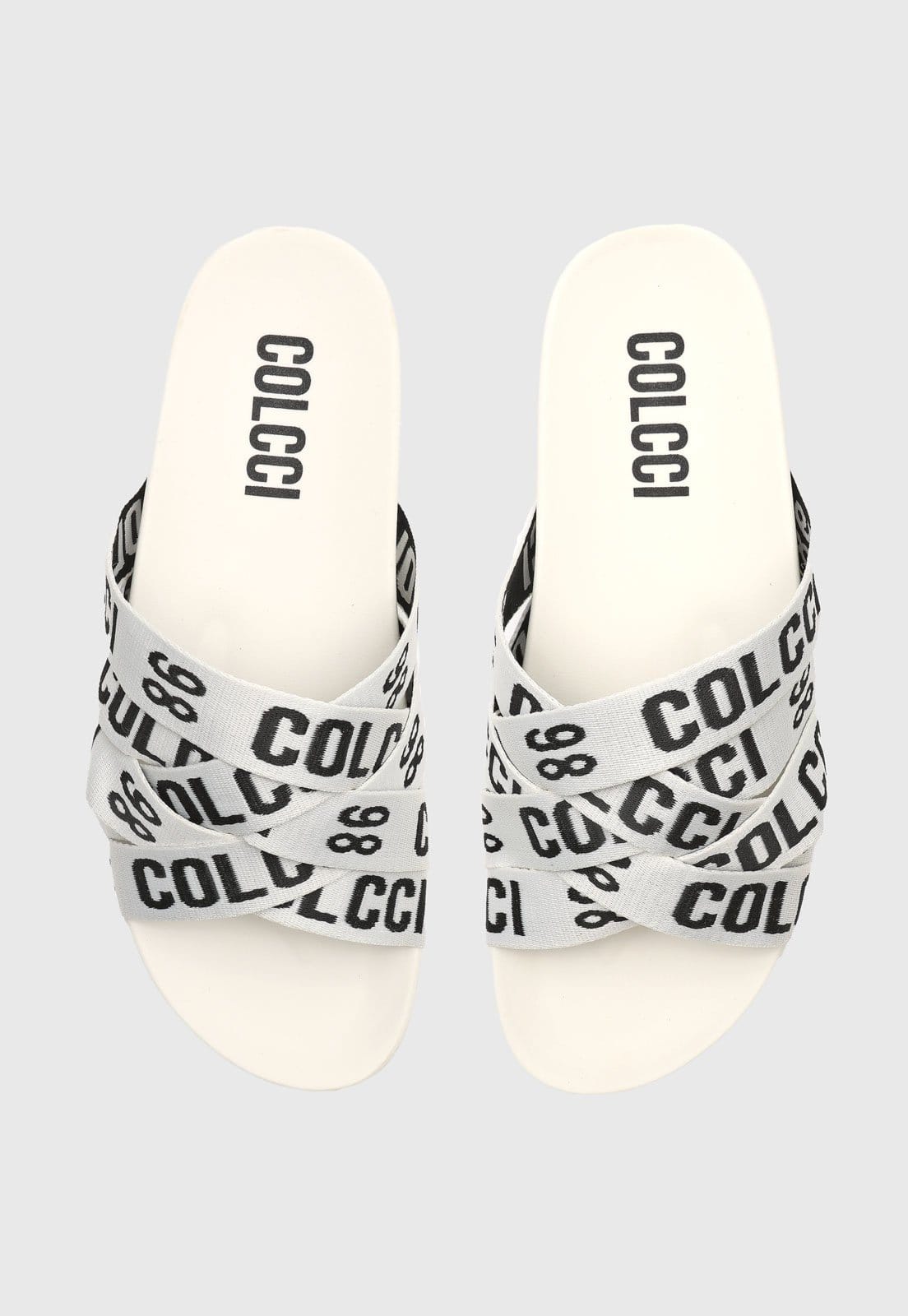 Vista principal Rasteira Slide Colcci Tiras Branca Colcci branco