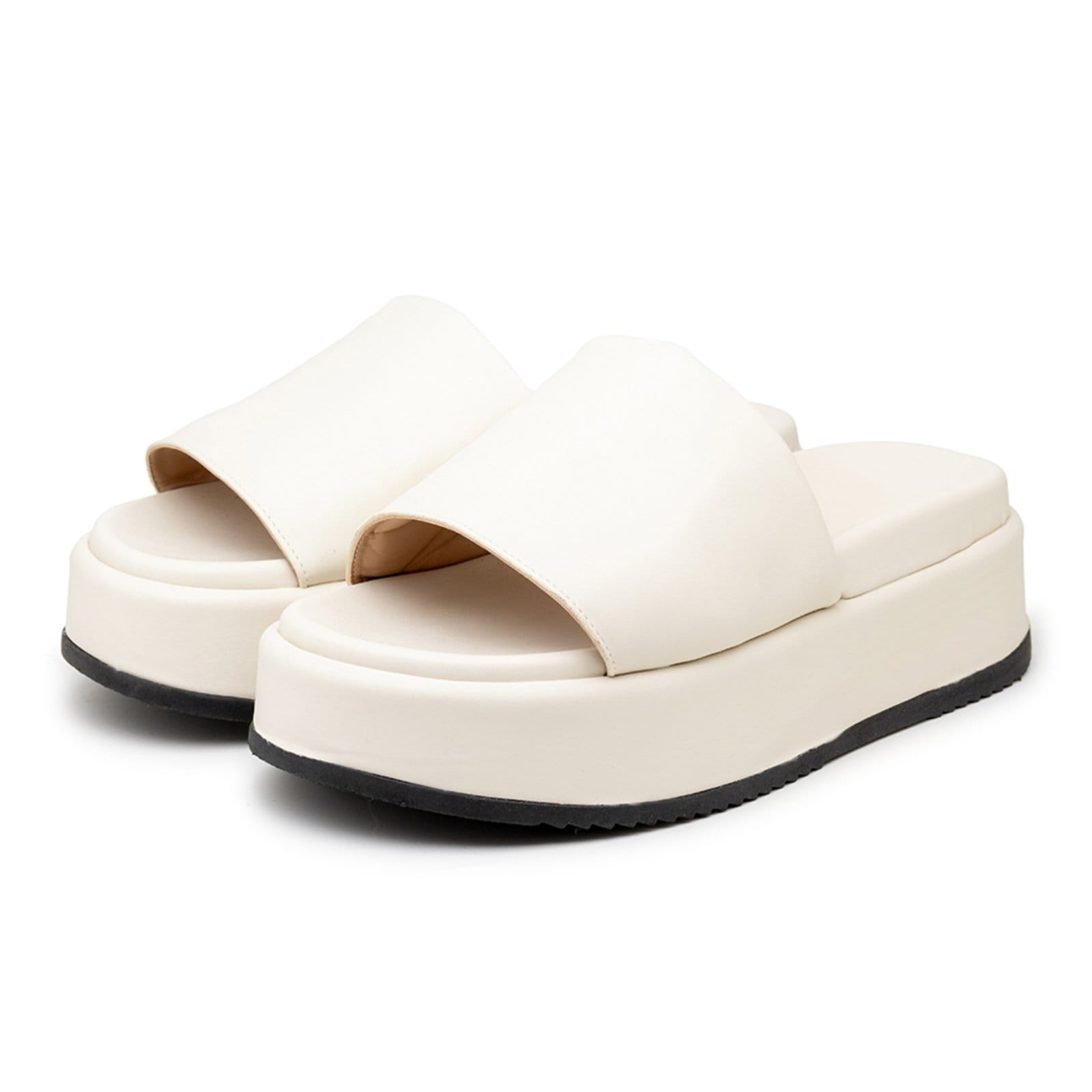 Sandália Feminina Tamanco Flatform 5300 Napa Off White