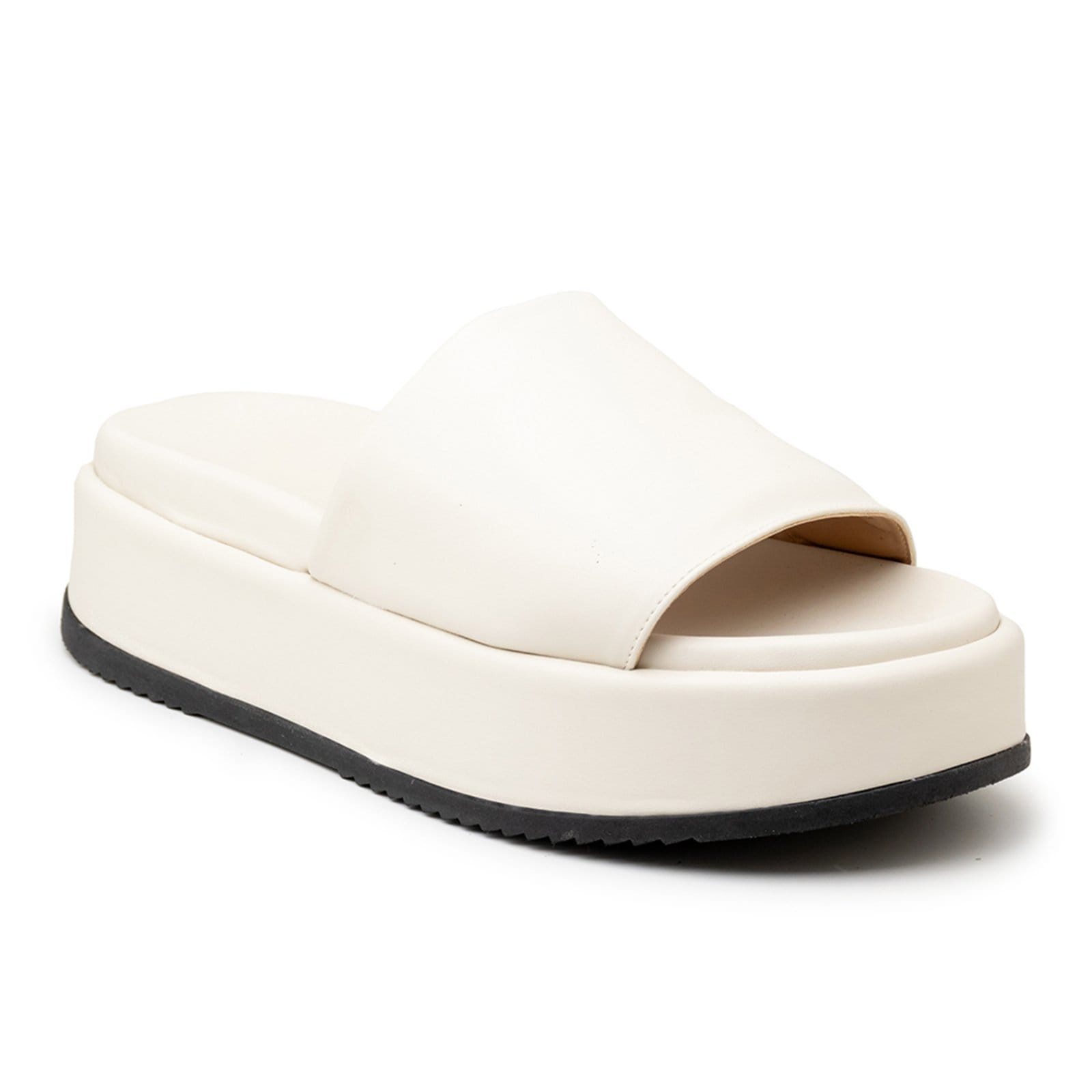Sandália Feminina Tamanco Flatform 5300 Napa Off White - 2