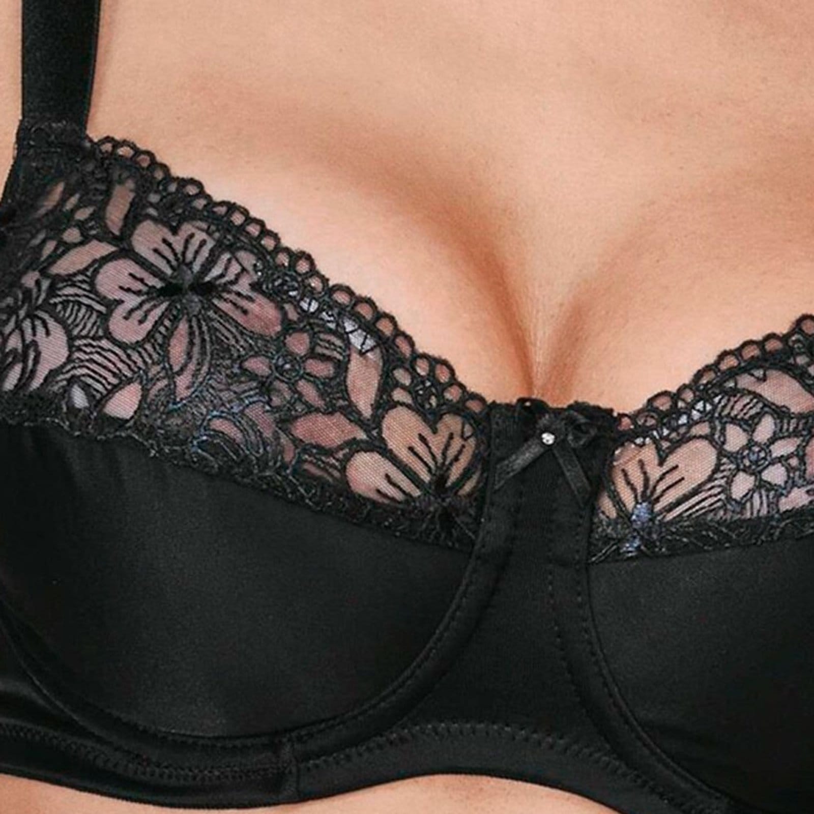 Vista 2 Sutiã com Aro e sem Bojo Baroneza Demillus 74600 Taça C Demillus preto