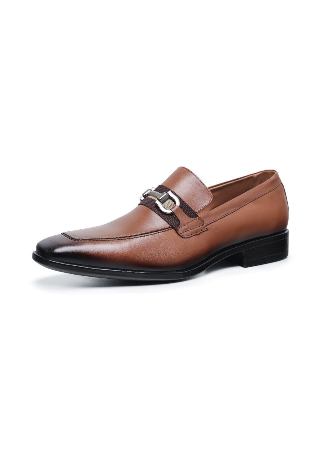 Vista 2 Sapato Social Loafer Masculino Malbork Couro Marrom Sola Borracha 2760 Malbork café