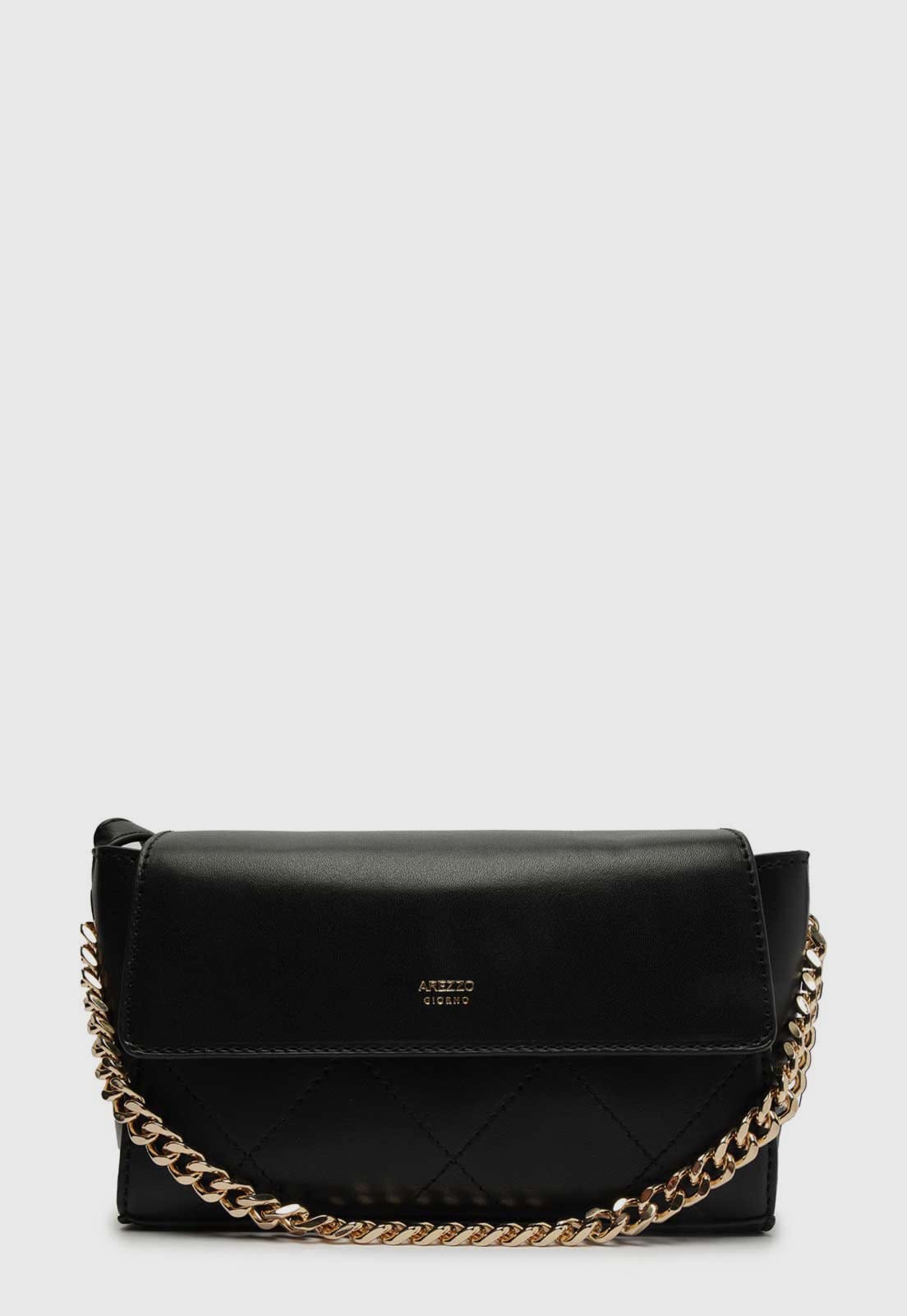 Vista principal Bolsa Tiracolo Arezzo Alça Dupla Preta Arezzo preto