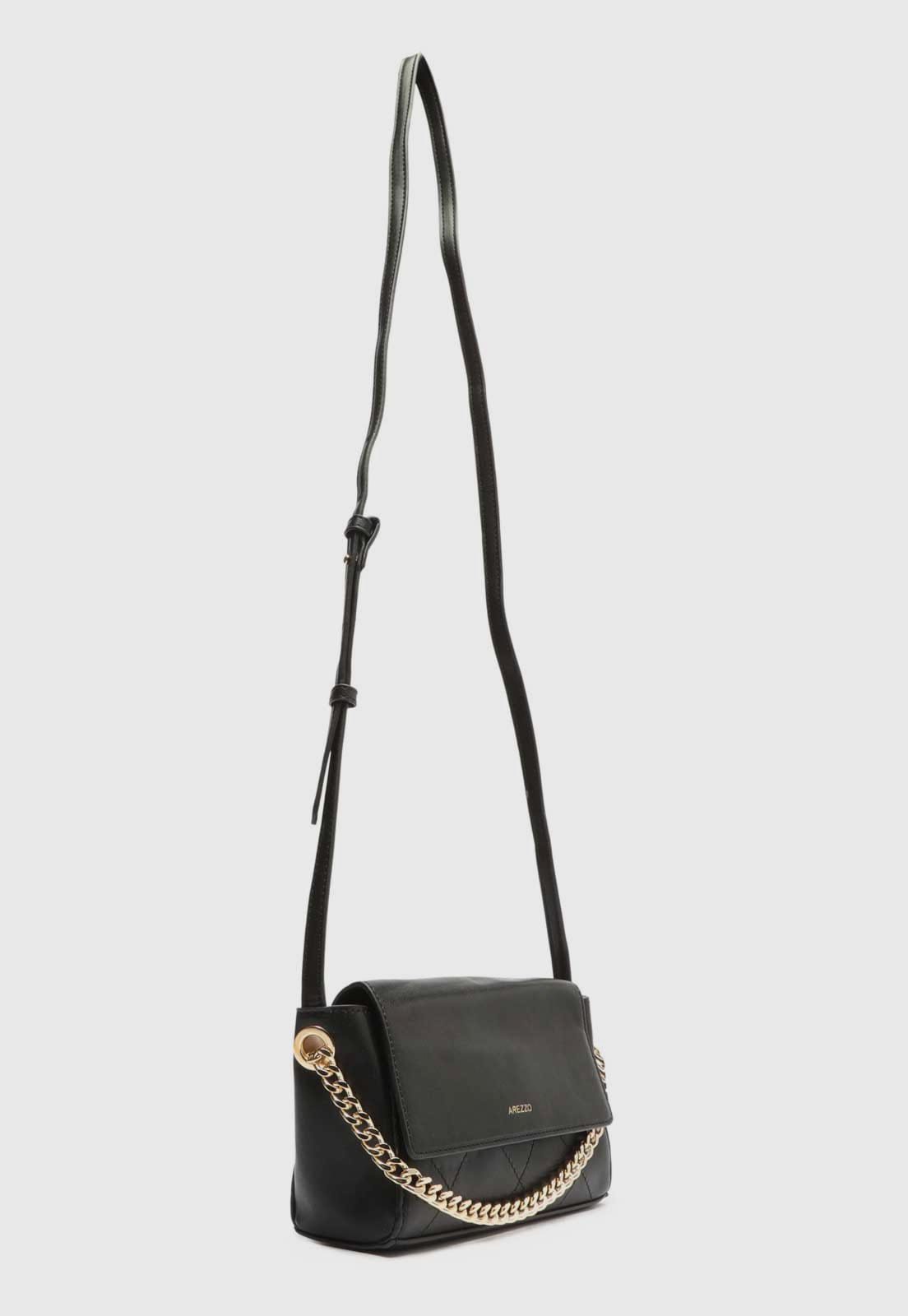 Vista 2 Bolsa Tiracolo Arezzo Alça Dupla Preta Arezzo preto