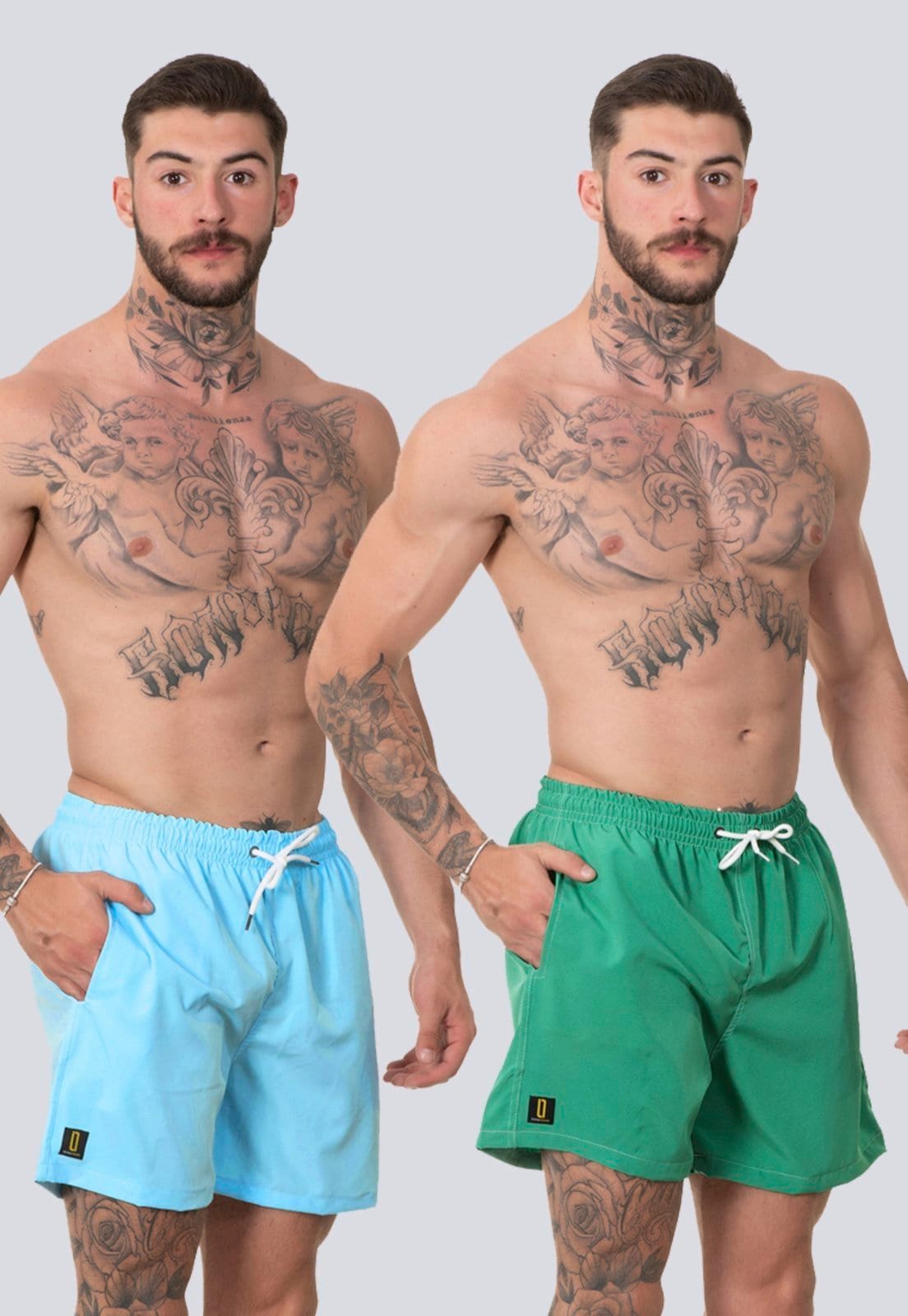Kit 2 Short Masculino Bermuda Praia Mauricinho Jr Rf270 Verde
