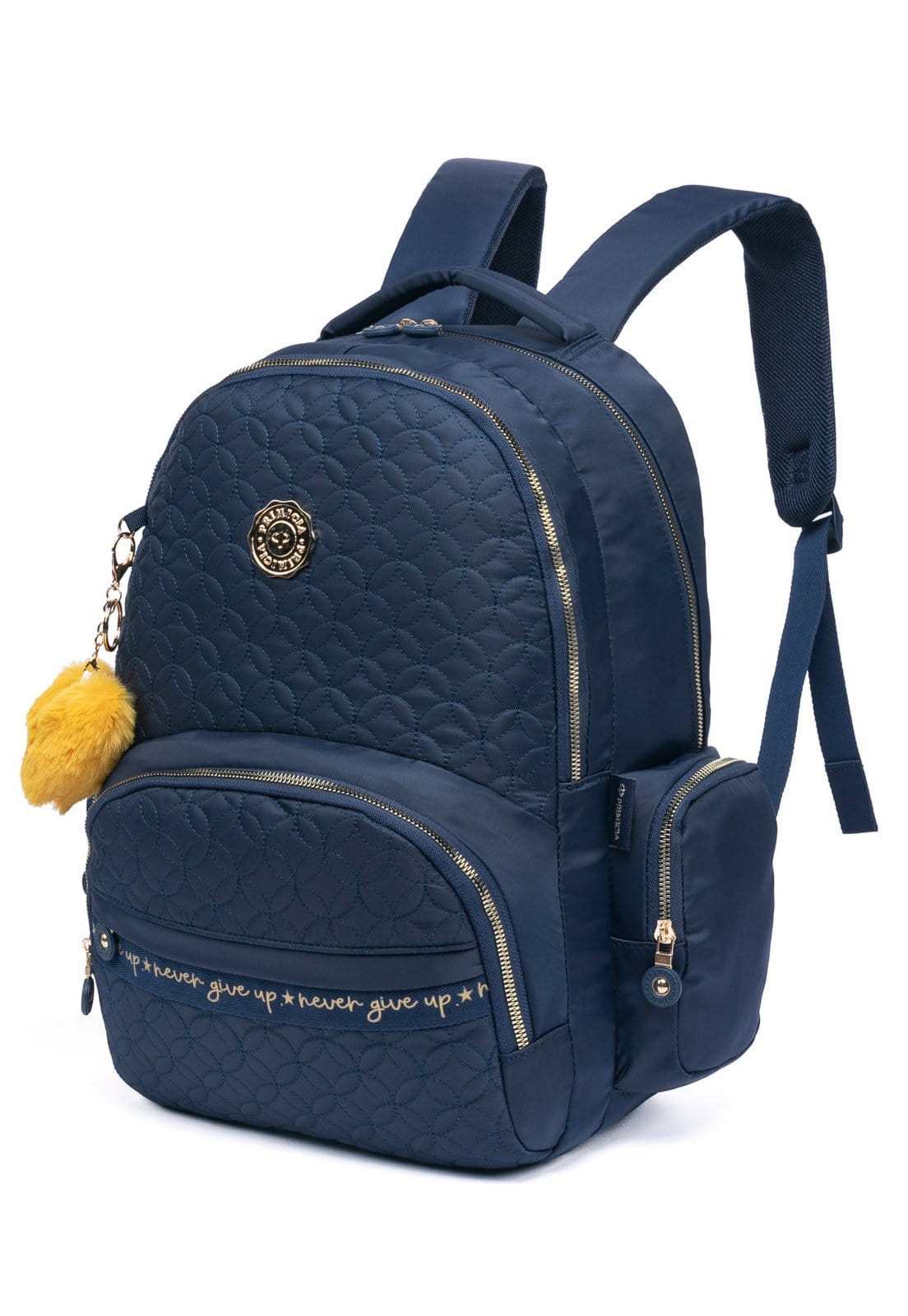 Vista 2 Kit Mochila Primicia Estojo Escolar Juvenil Espaçosa Moderna Primicia azul marinho