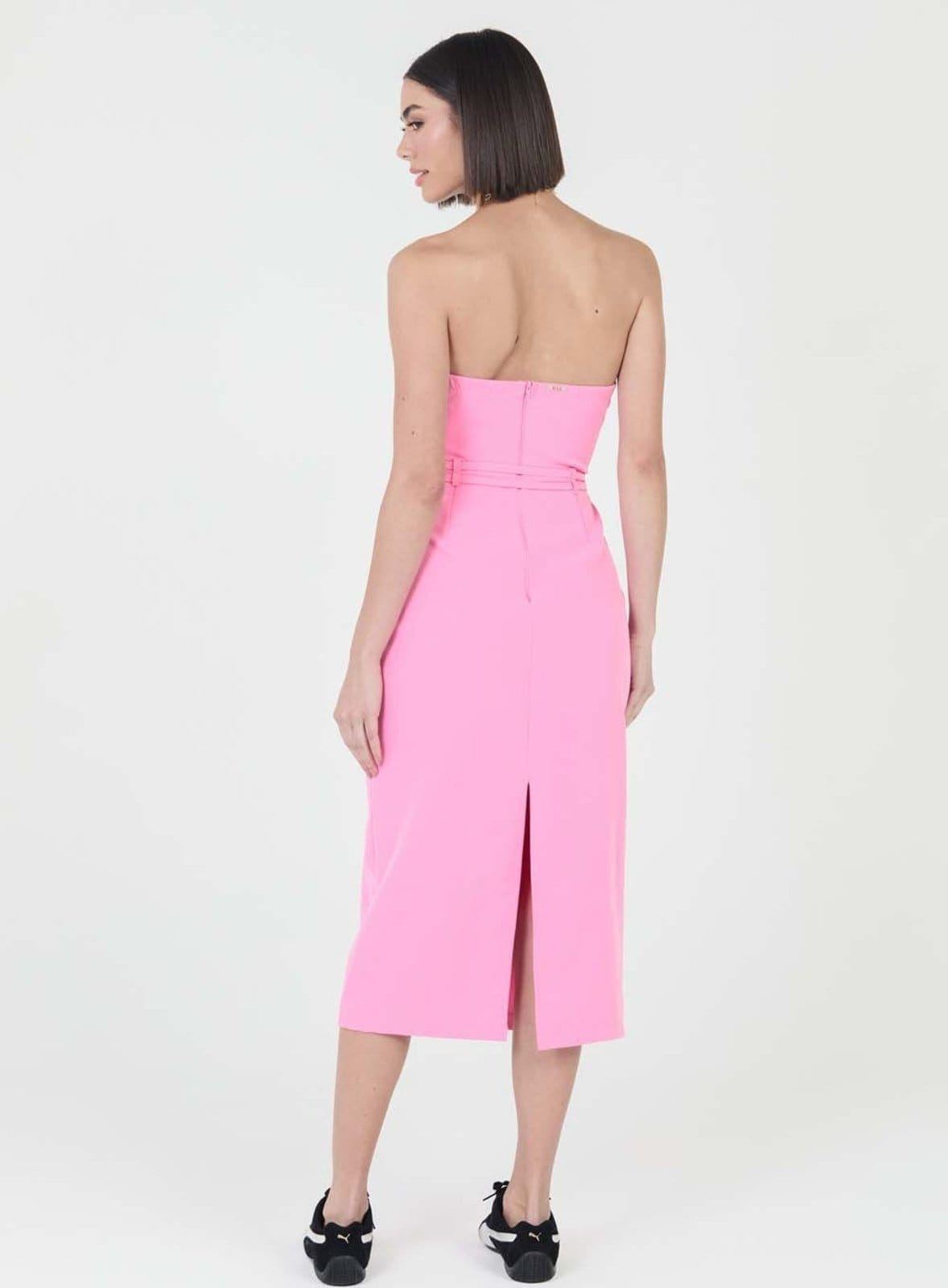 Vista 2 Vestido Midi Slim Alfaiataria com Cinto Colcci CLC Bubbaloo Colcci CLC rosa