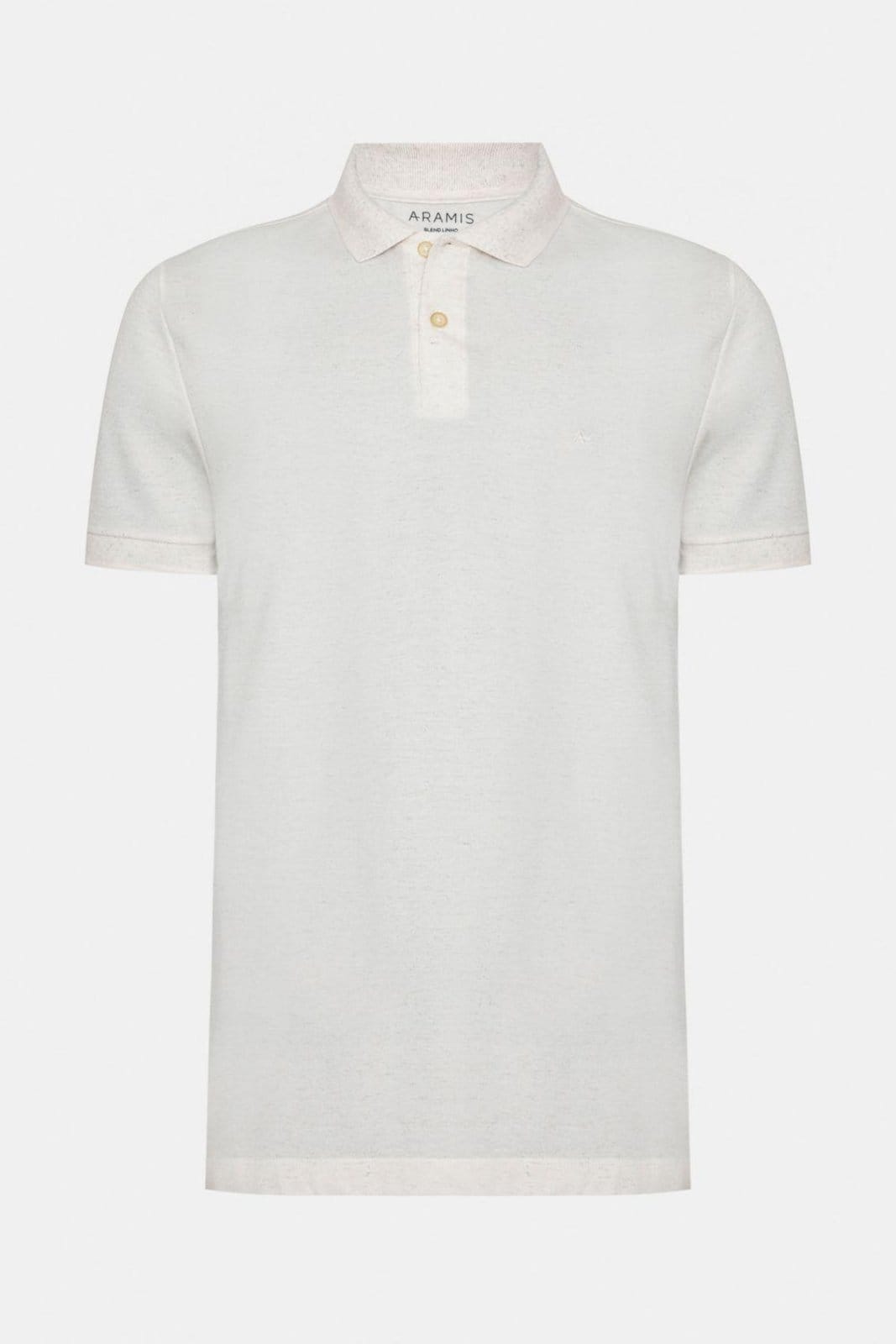 Vista principal Polo Aramis Manga Curta Algodão Com Linho Natural Aramis nude natural