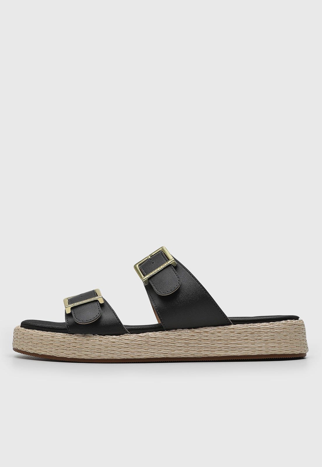 Rasteira Feminina Vizzano Duas Tiras Fivelas Preta