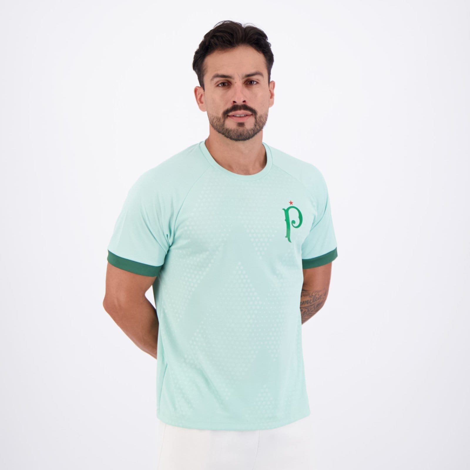 Vista 2 Camisa Palmeiras Dots Clara Betel verde