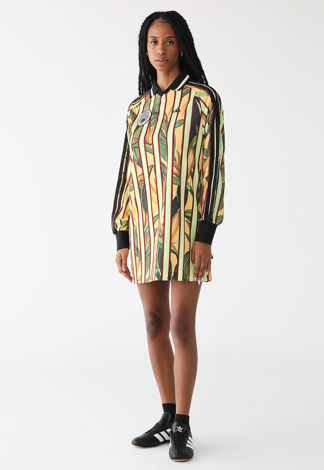 Vista 2 Vestido adidas Originals Curto Premium Farm Amarela adidas Originals floral