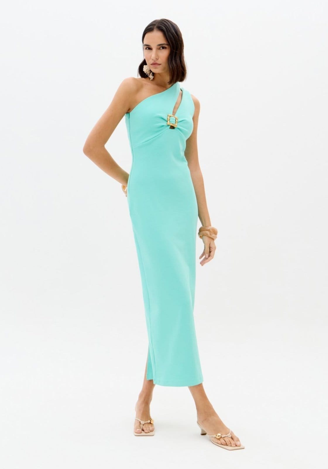 Vestido Super Midi Ombro Único