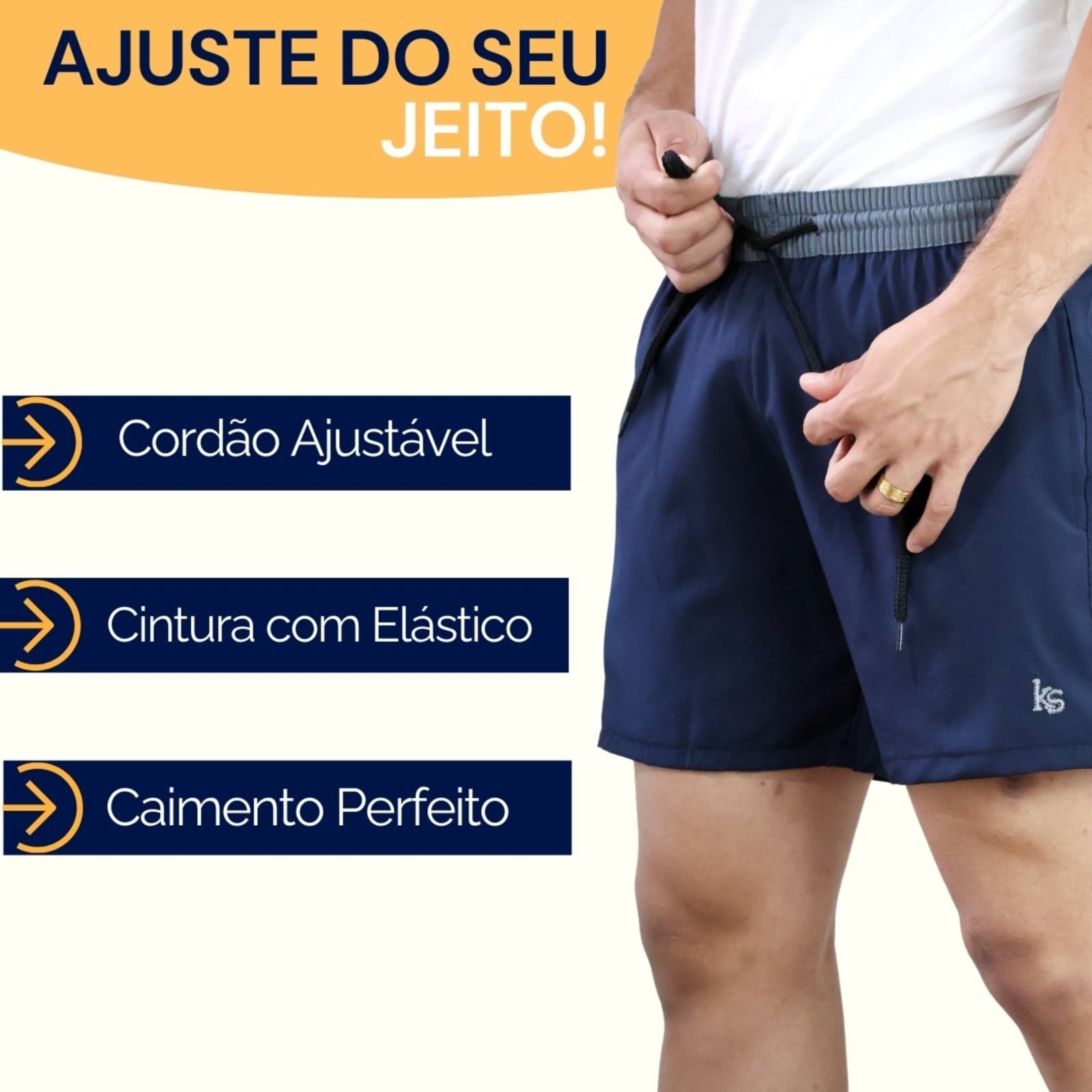 Kit 3 Short Academia Treino Bermuda Praia Masculina Tactel com Elastano
