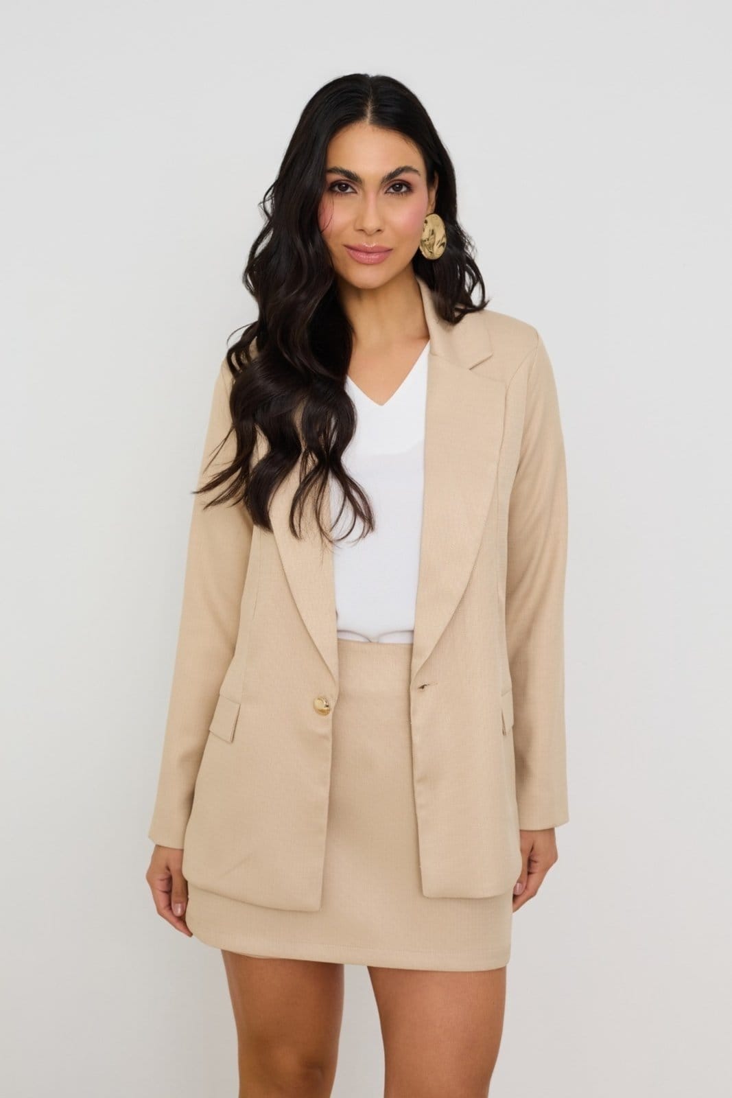 Vista 2 Short Saia Vanibele Linho Vanibele verde