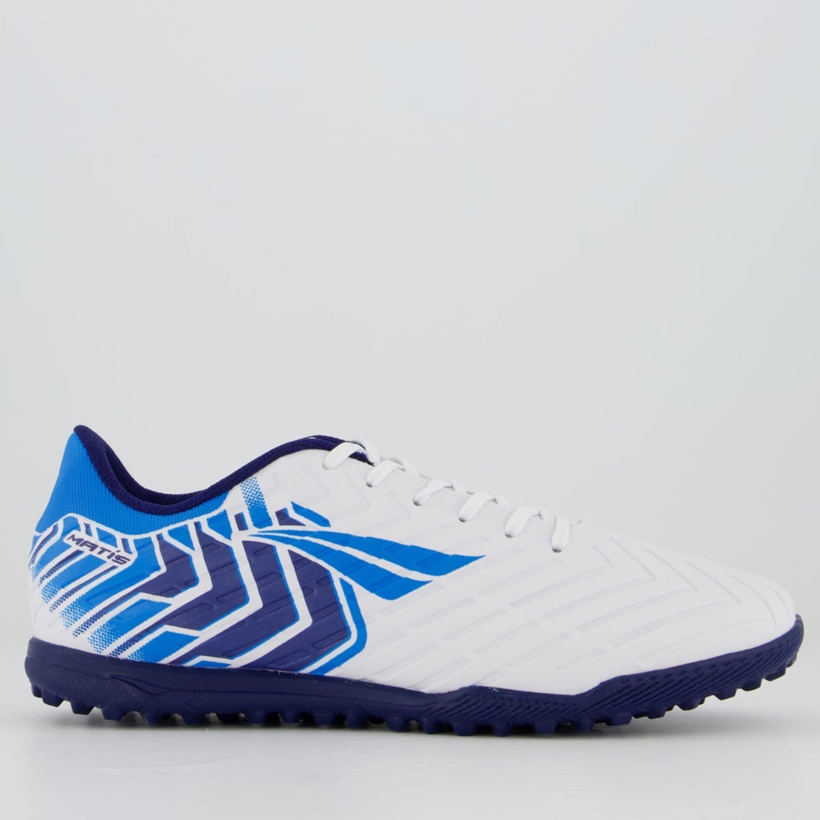 Vista principal Chuteira Penalty Matis Y-3 Society Branca e Azul Penalty branco azul