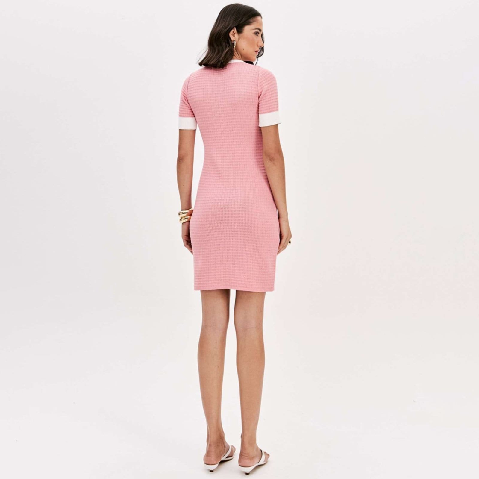 Vista 2 Vestido Curto Lança Perfume Tricot Pr26 Feminino Lança Perfume rosa