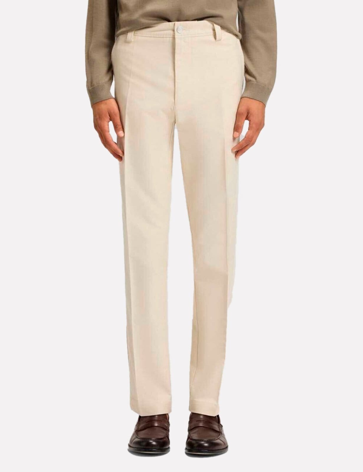 Calça Hugo Boss Masculina Tapered Fit C-Kerin-PL Creme