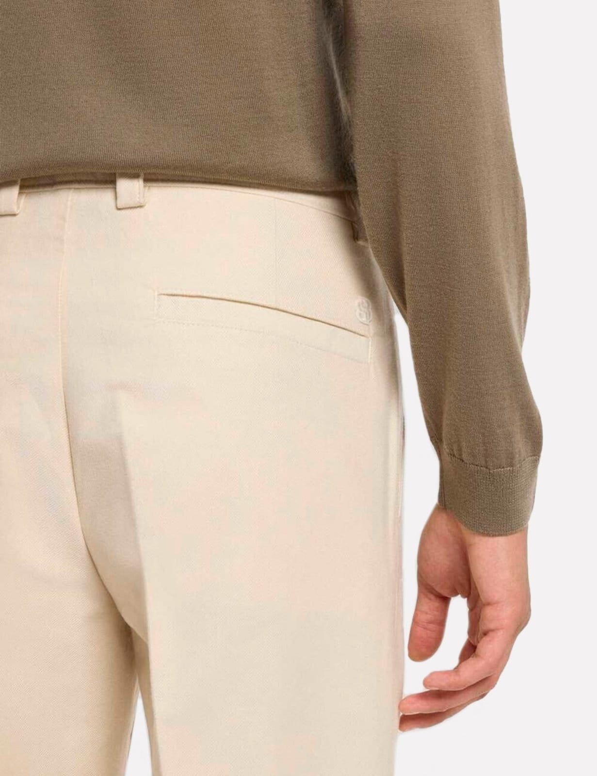 Vista 2 Calça Hugo Boss Masculina Tapered Fit C-Kerin-PL Creme Hugo Boss bege