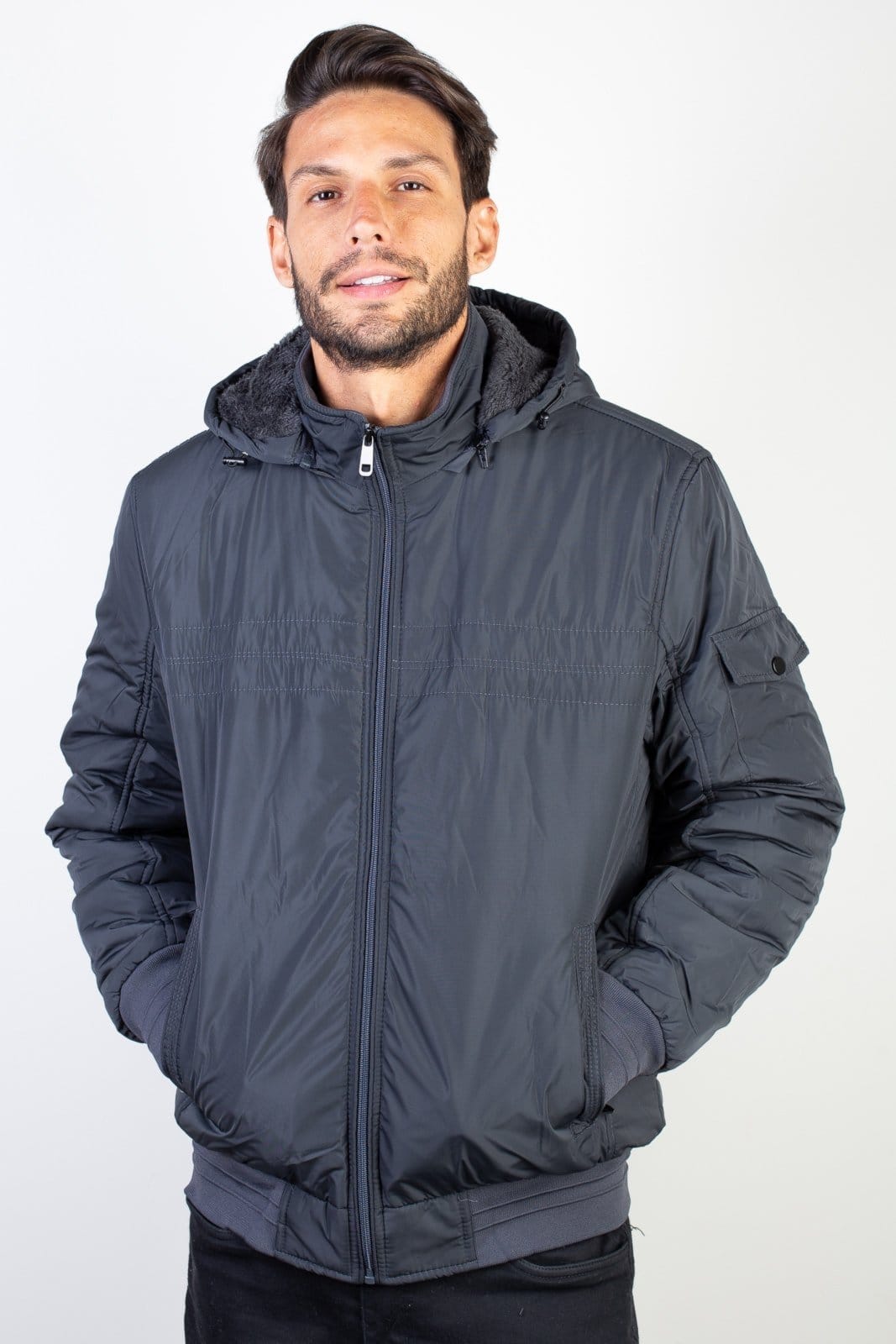 Jaqueta Enluaze Masculina Impermeável Com Capuz 94265 - Chumbo