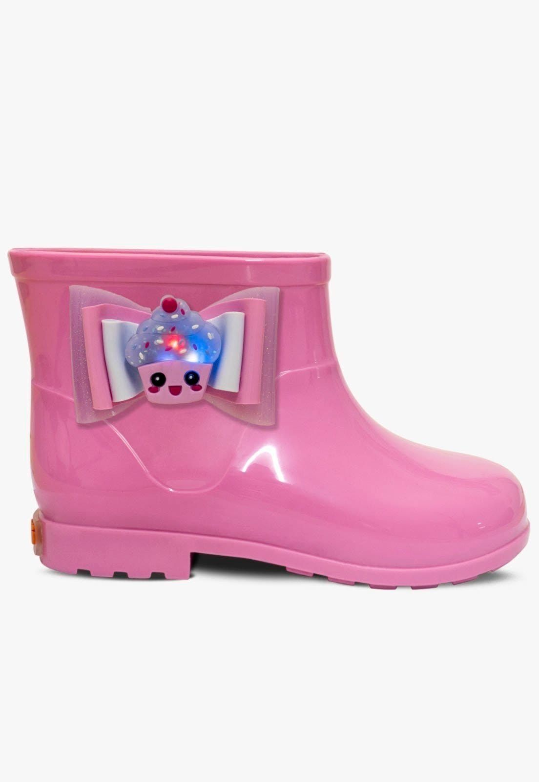 Vista 2 Infantil - Bota Galocha Cano Baixo Pópidi Menina CupCake Pópidí rosa