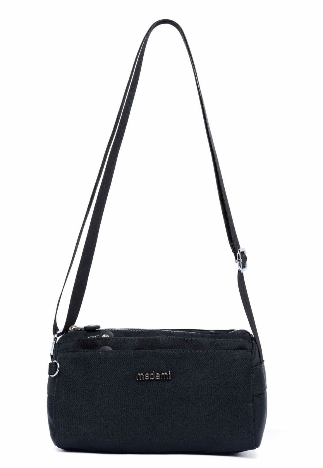 Vista principal Bolsa Transversal De Ombro Feminina Moderna Resistente Madami preto