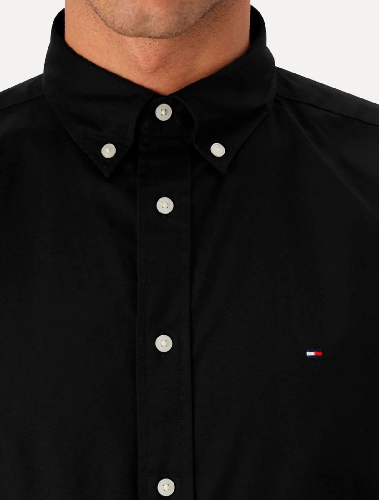 Camisa Tommy Hilfiger Masculina Regular Core Flex Poplin Preta - 2