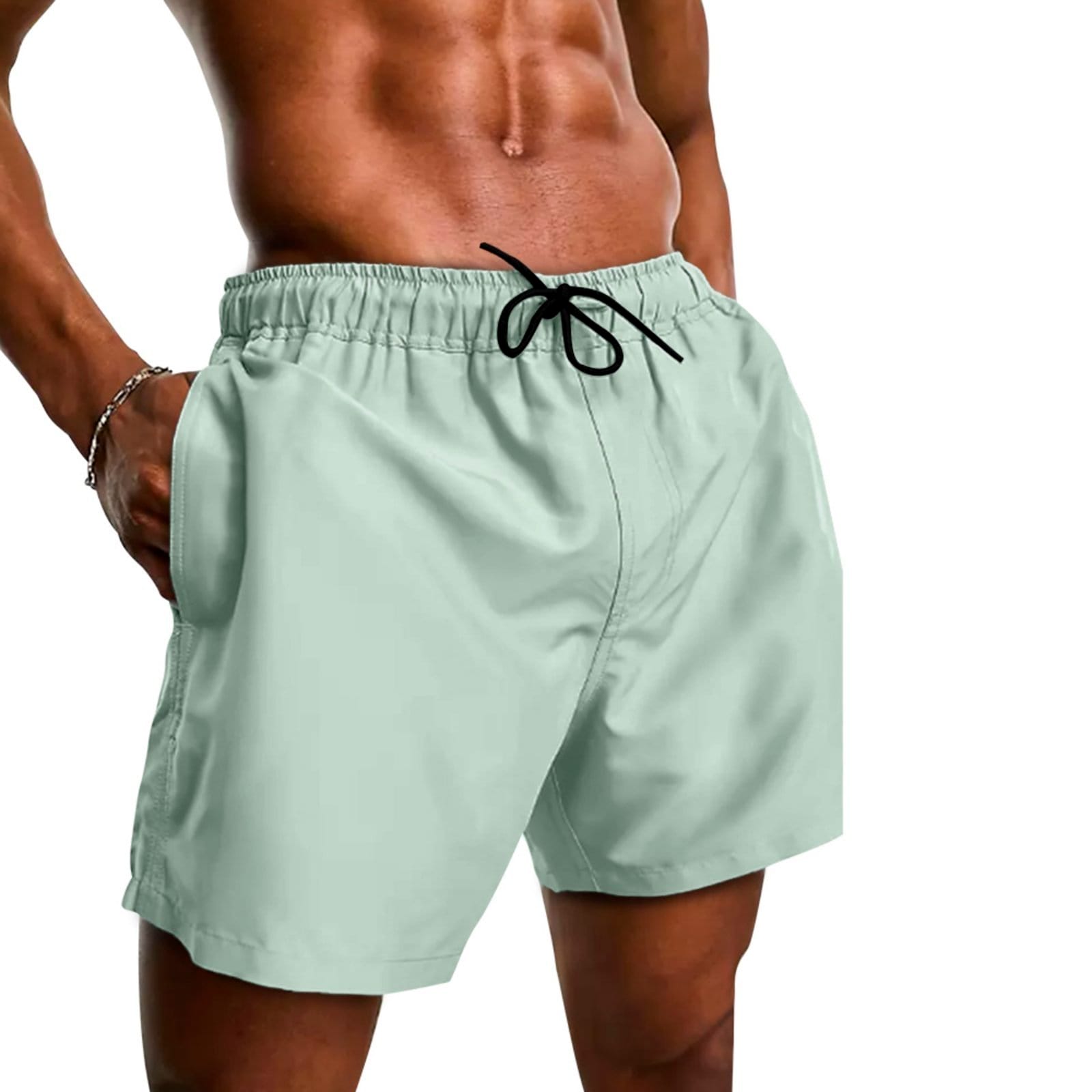 Vista 2 Kit 3 Short Moda Praia Masculino Bermuda Tactel Elastano Relaxado preto