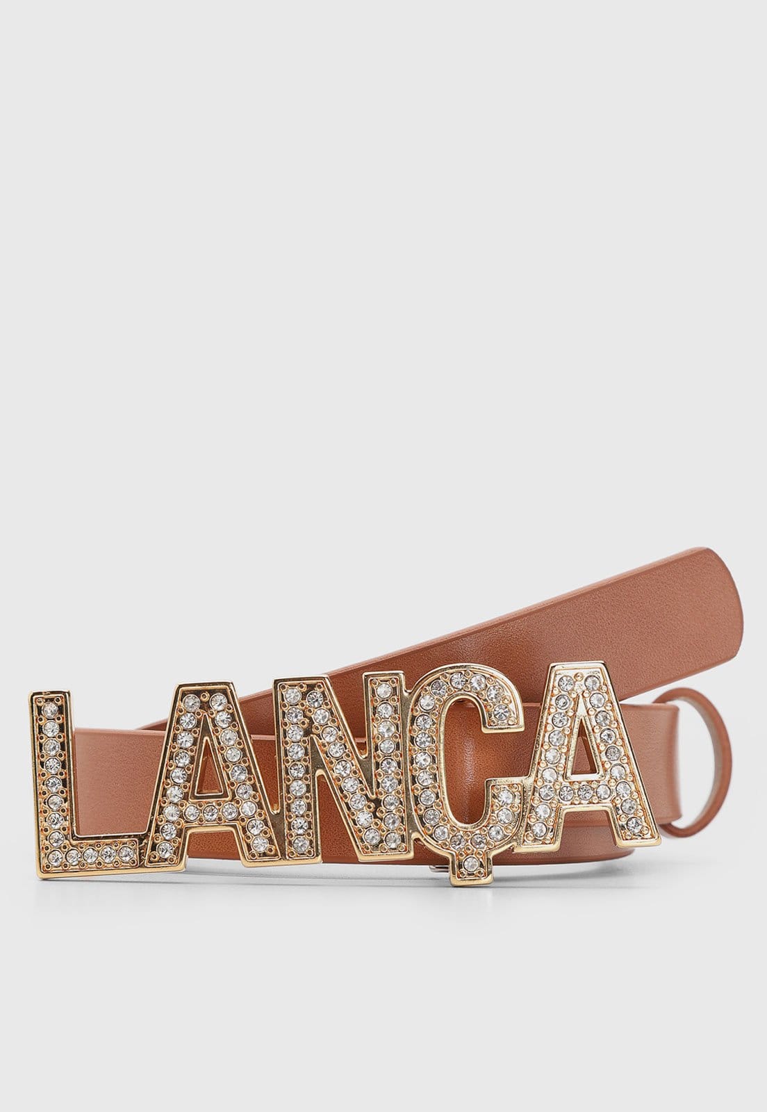 Cinto Feminino Lança Perfume Fivela Logo Pedraria