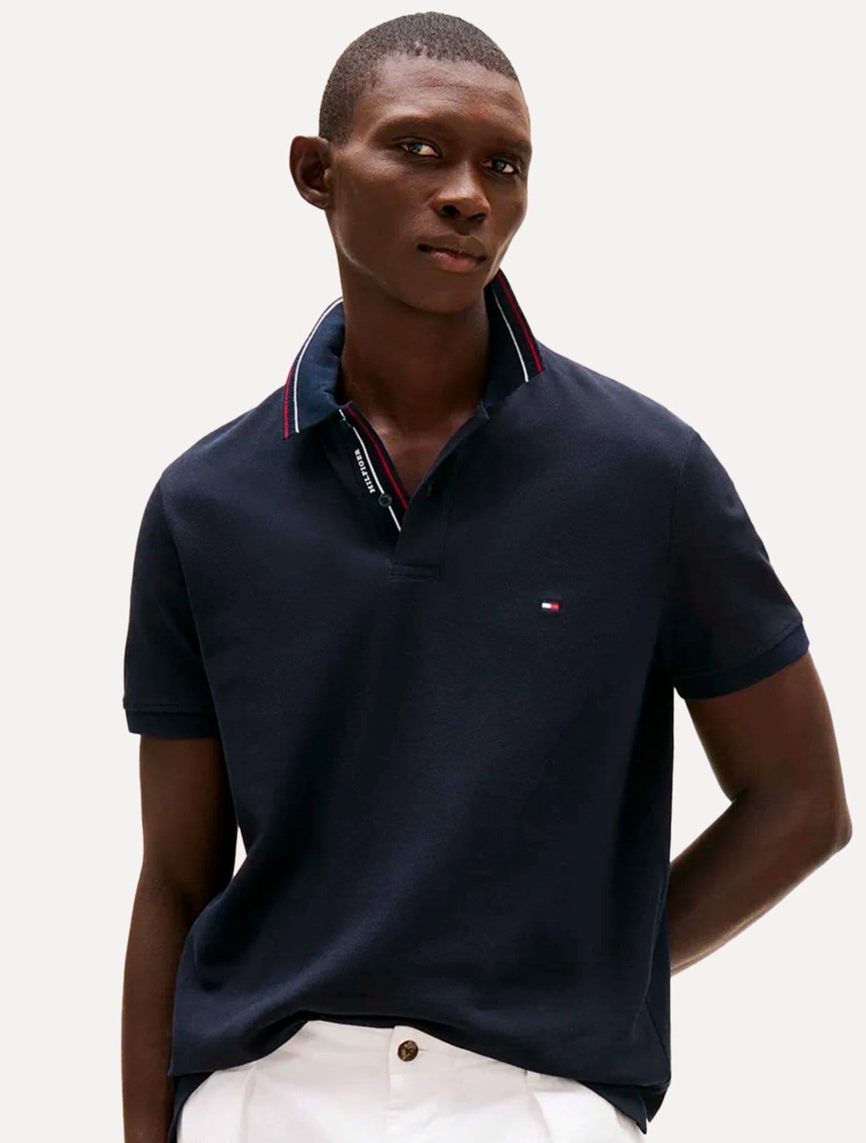 Polo Tommy Hilfiger Masculina Regular Placket Interest