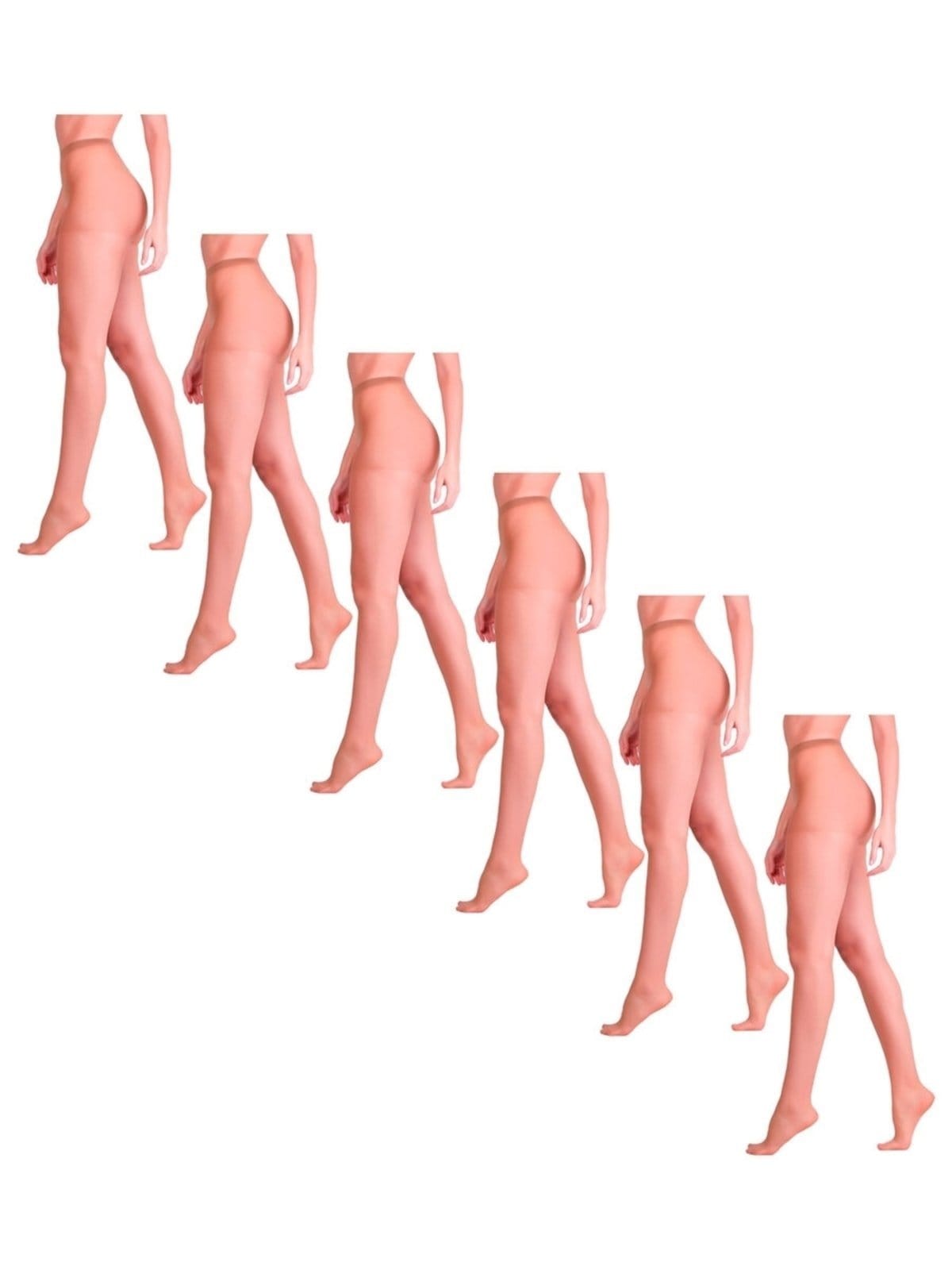 Kit com 6 Meias Calças Fio 15 Clássica Fina Loba