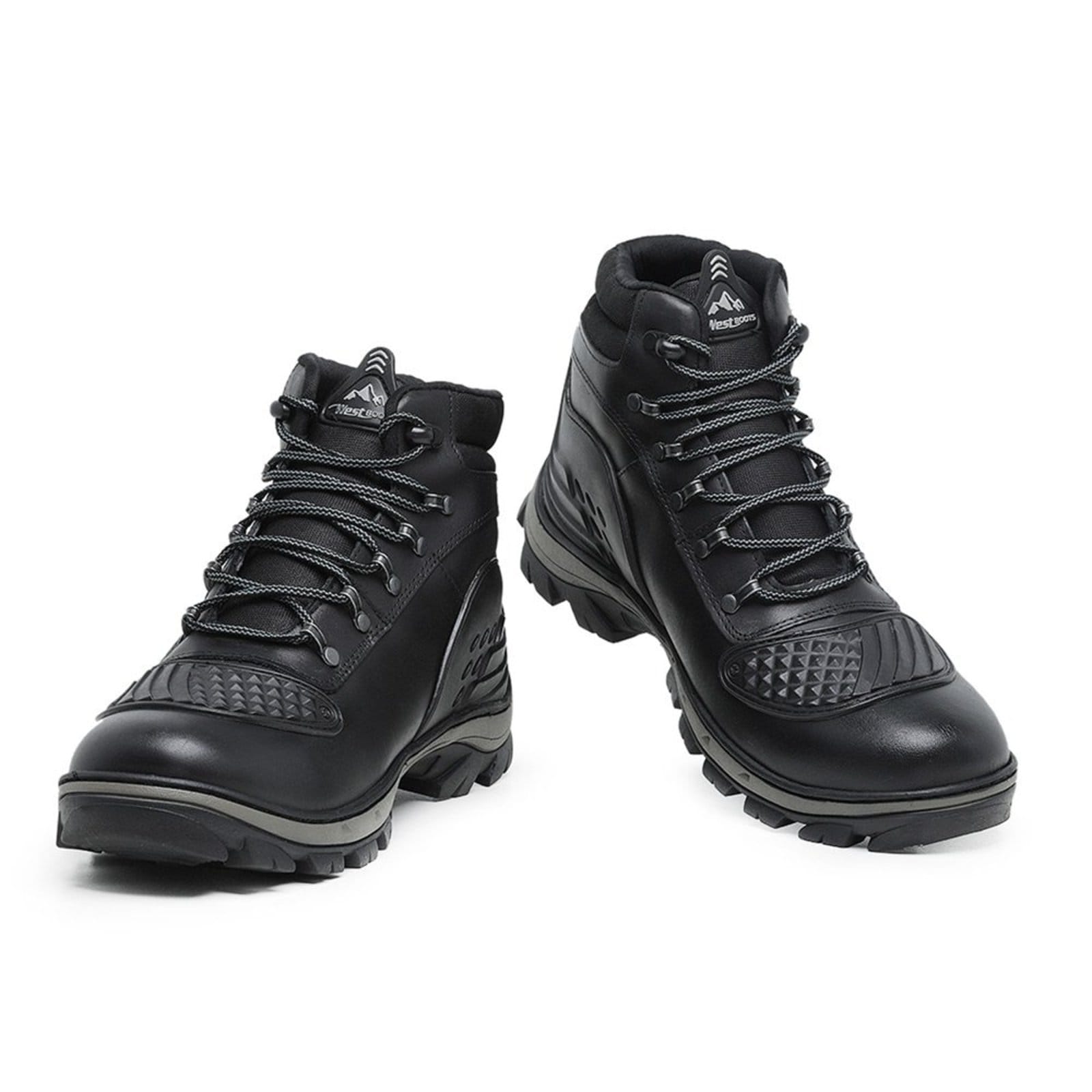 Vista 2 Bota Coturno Motoqueiro Centuria Cano Médio Couro Centuria Calçados preto