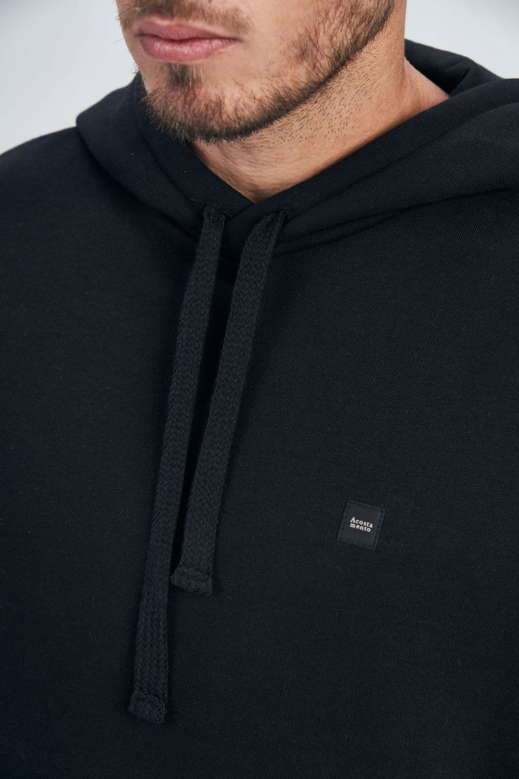 Vista 2 Blusão Moletom com Capuz Masculino Acostamento ACOSTAMENTO MASCULINO preto