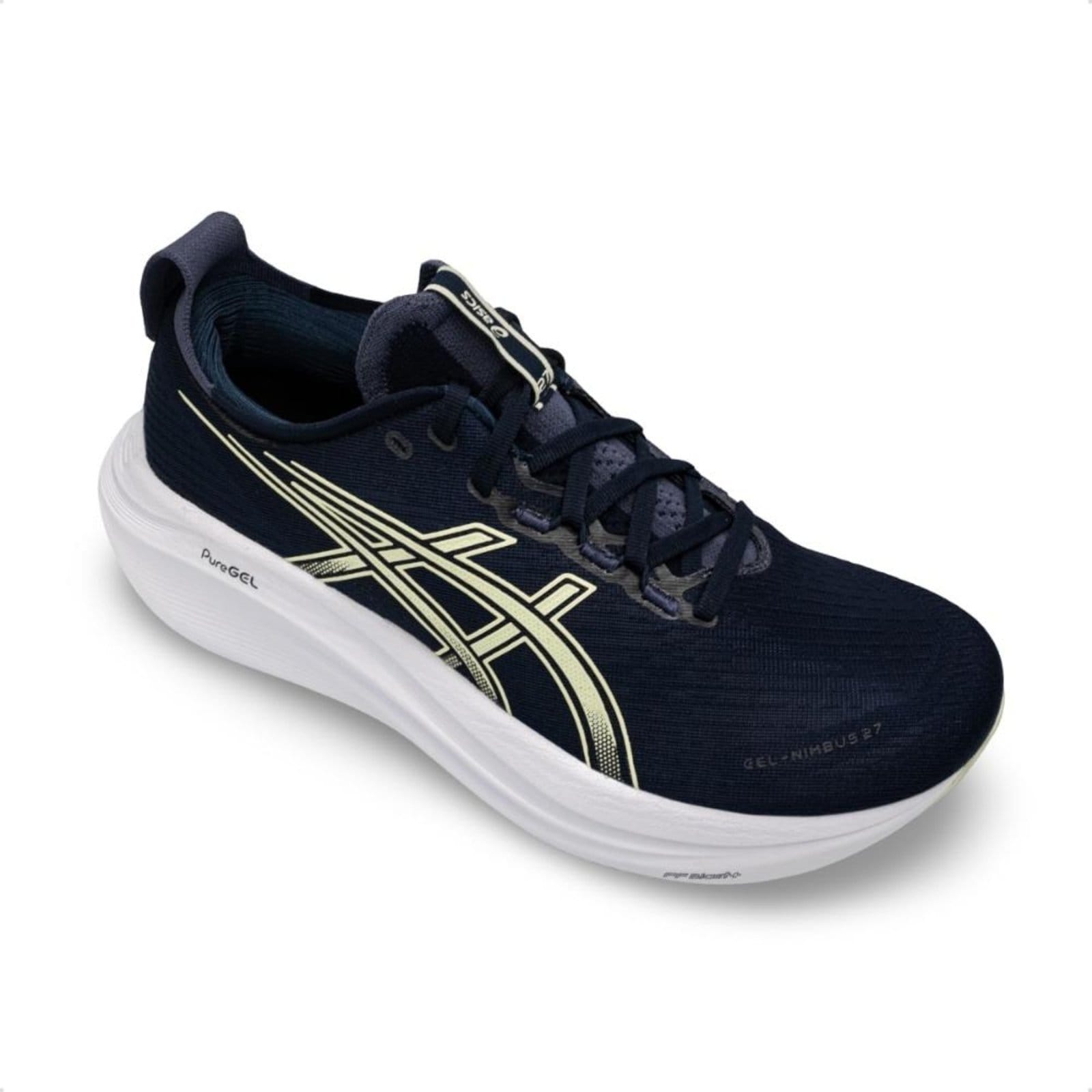 Vista 2 Tênis Asics Masculino Gel-Nimbus 27 Corrida ASICS azul marinho