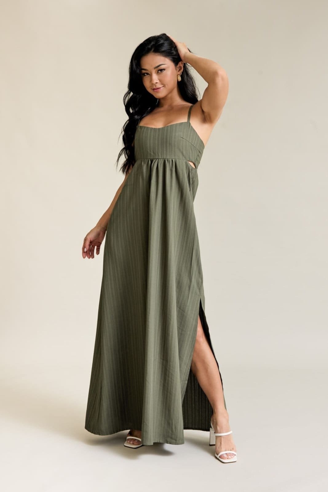 Vestido Em Viscose Feminino Texturizado Com Alças Dialogo