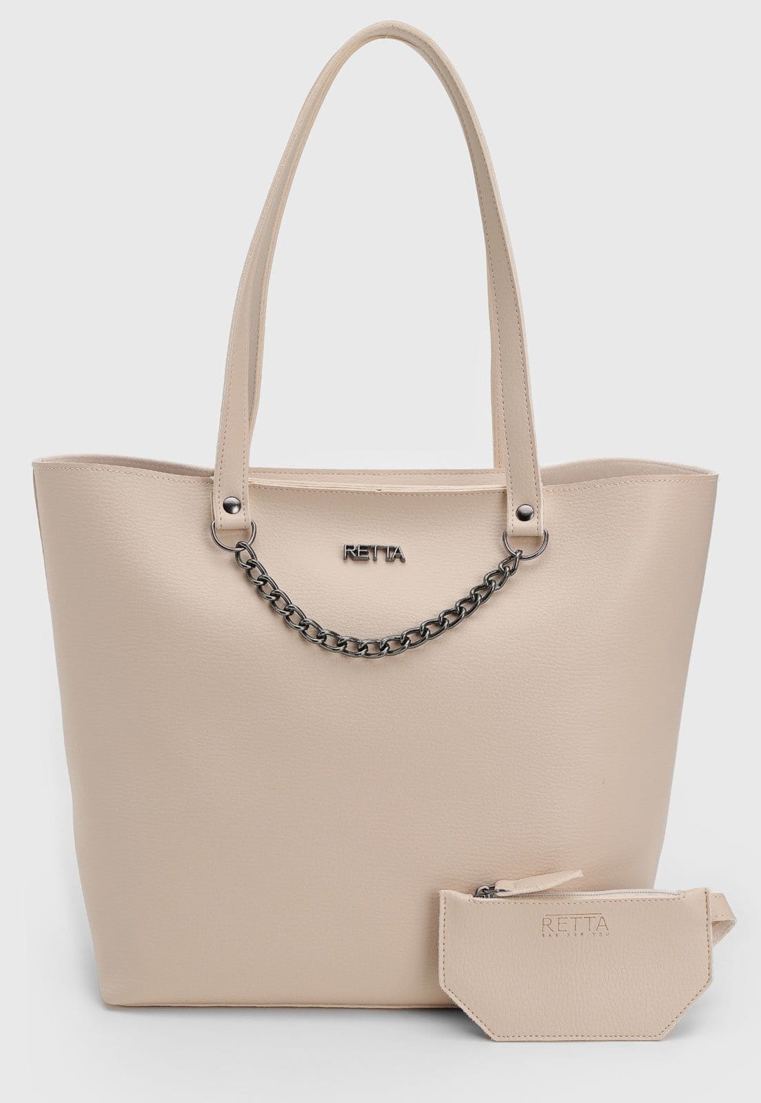 Vista 2 Bolsa Feminina Retta Sacola Com Porta Óculos Marfim Retta Shoes bege/branco