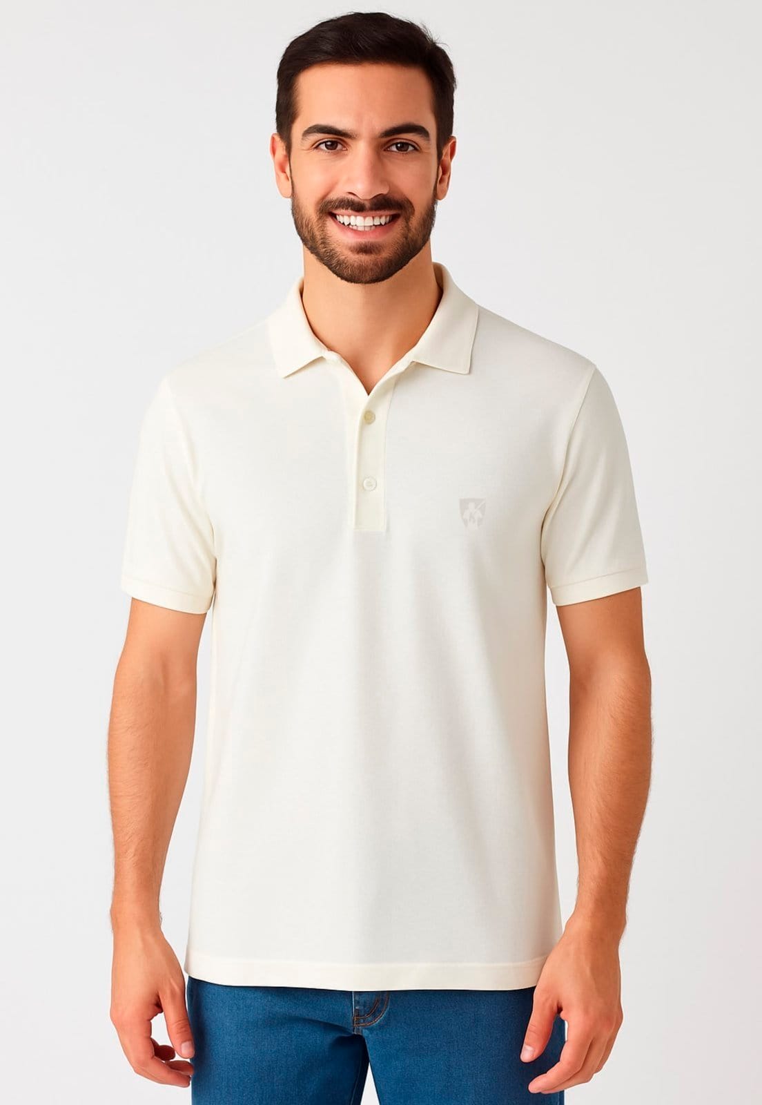 Polo Mr Kitsch Piquet Elastano Off White