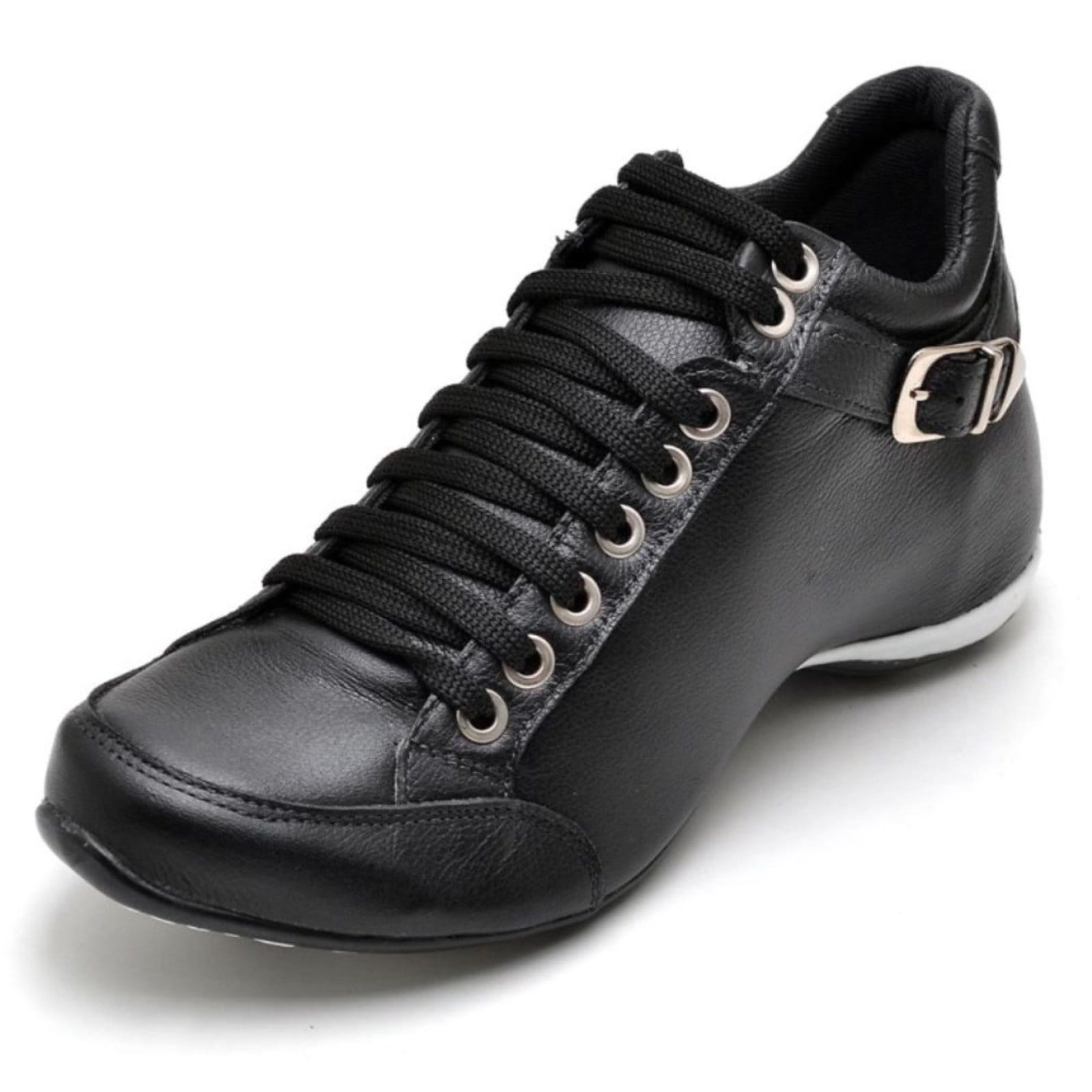 Vista principal Bota Feminina Cano Curto 3/4 Esportiva Clube do Sapato de Franca Peccato Top Confort 2 Fivela Peccato preto