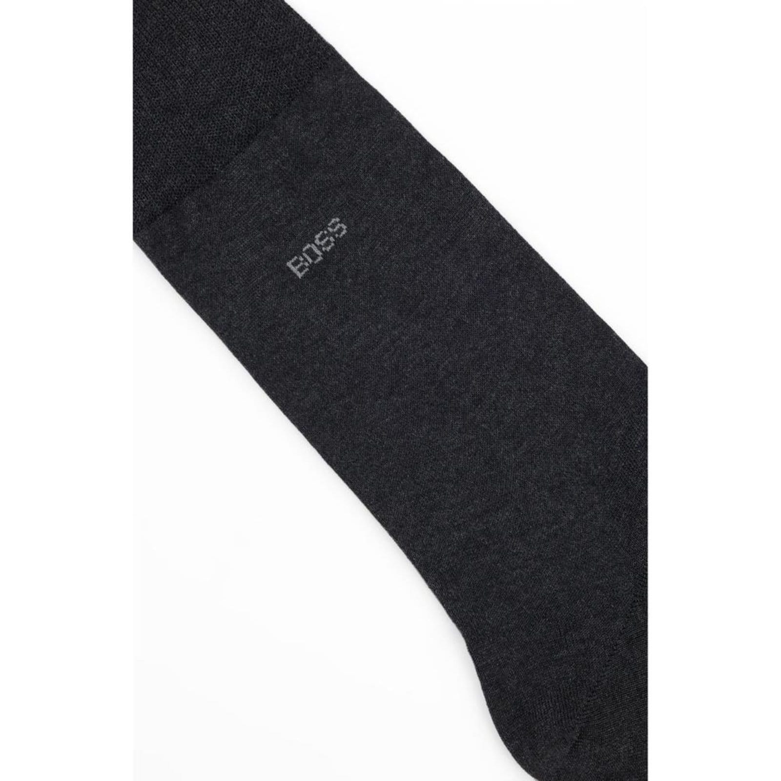 Vista 2 Meias Regulares Em Algodão Egípcio Mercerizado Boss preto