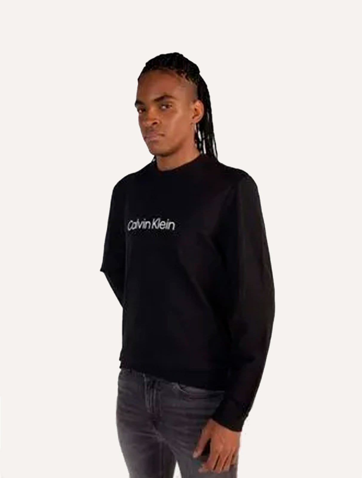 Vista 2 Moletom Calvin Klein Masculino Crewneck CK Front Calvin Klein preto
